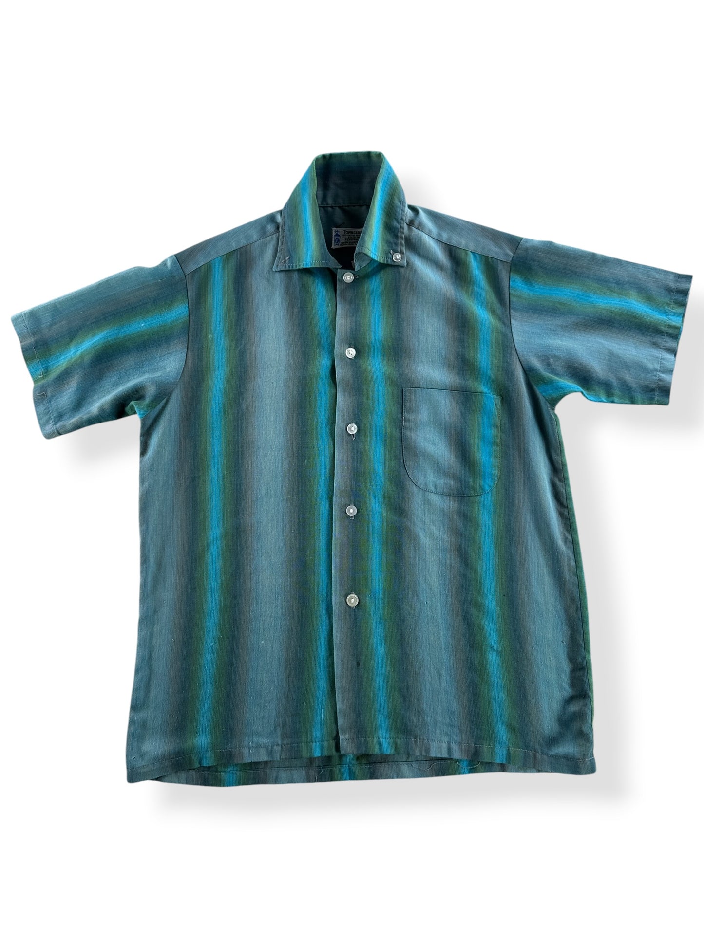 Front of Vintage 60's/70's Shadow Plaid Towncraft Shirt SZ 14 (Fits XS)