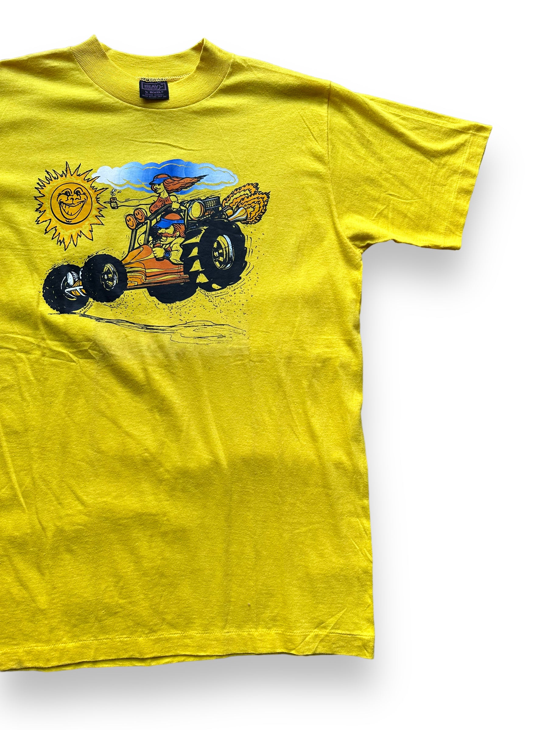 Front Left View of Vintage Dune Buggy Graphic Tee SZ L | Vintage Bull Shirt Graphic T-Shirts Seattle | Barn Owl Vintage Tees Seattle