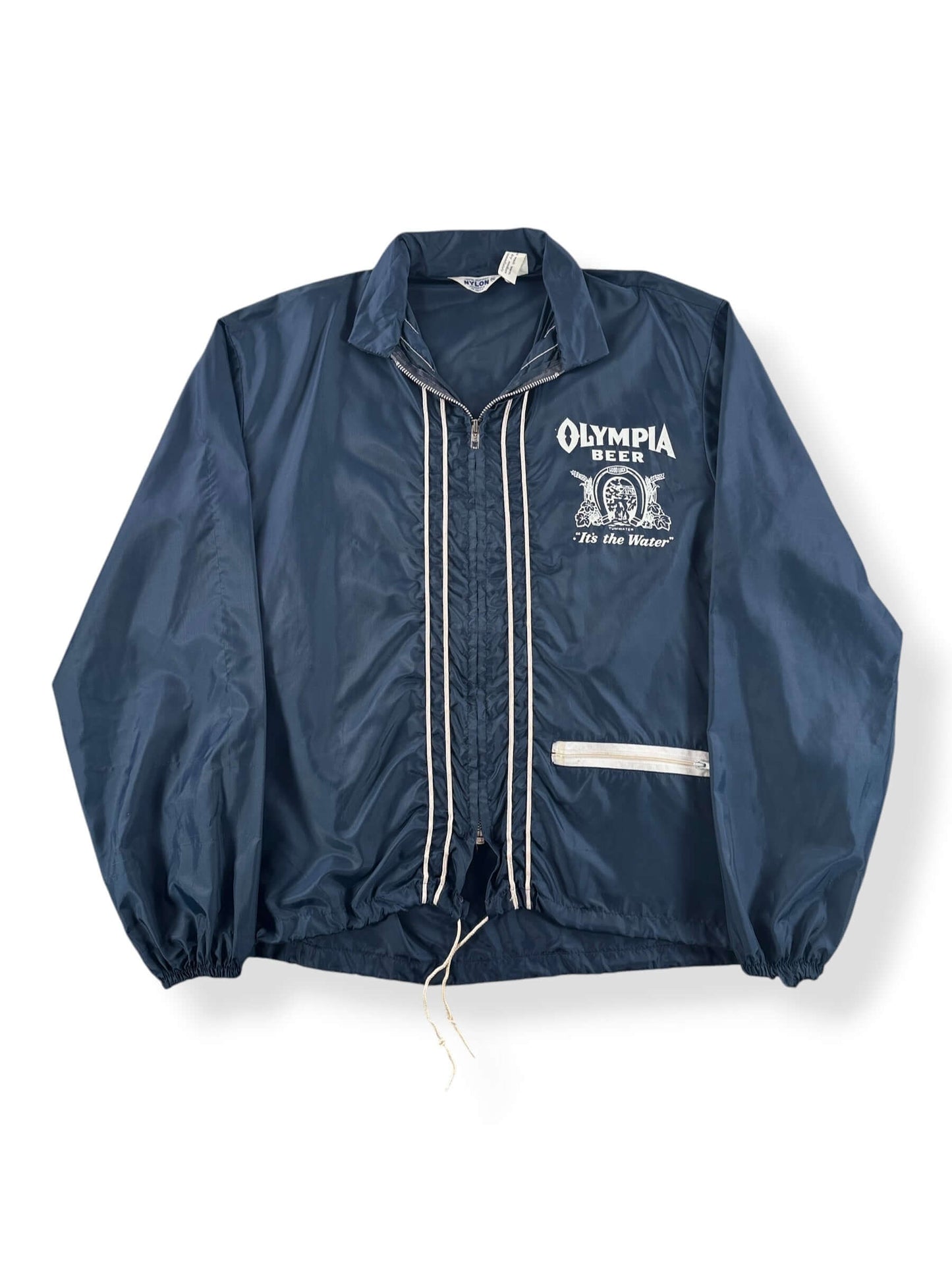 Front of Vintage Olympia Beer Windbreaker SZ M