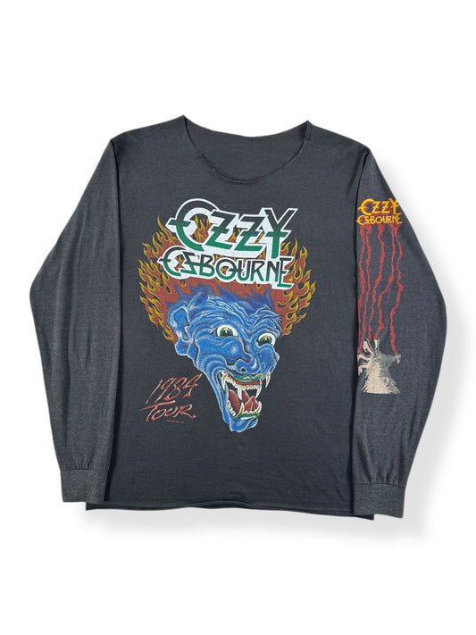 Front of Vintage Ozzy Osbourne Rules '84 Long Sleeve Chopper Tee SZ M