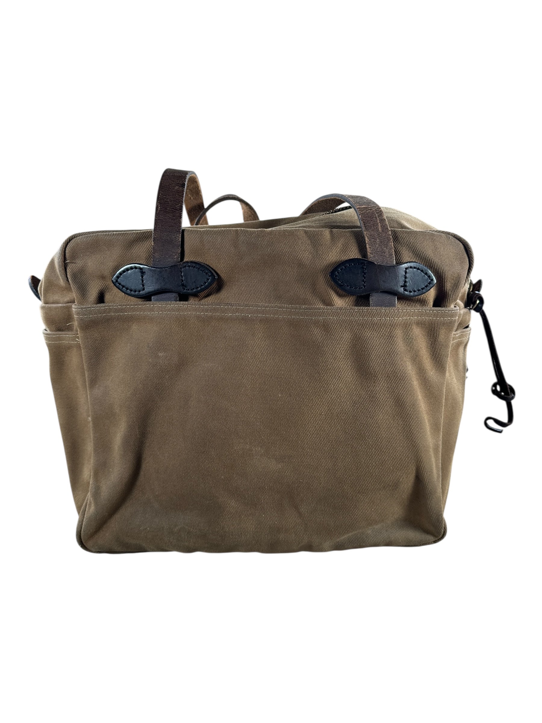 Standing View of Vintage Talon Era Filson Rugged Twill Zippered Tote