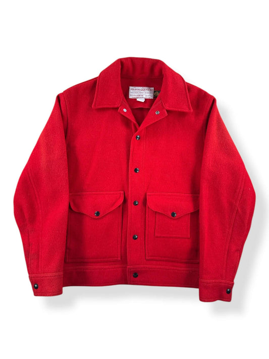 Front of Vintage Filson Scarlet Mackinaw Work Jacket SZ 40