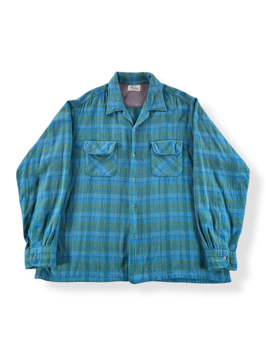 Front of Vintage California Wool Blend Flannel Board Shirt SZ XL