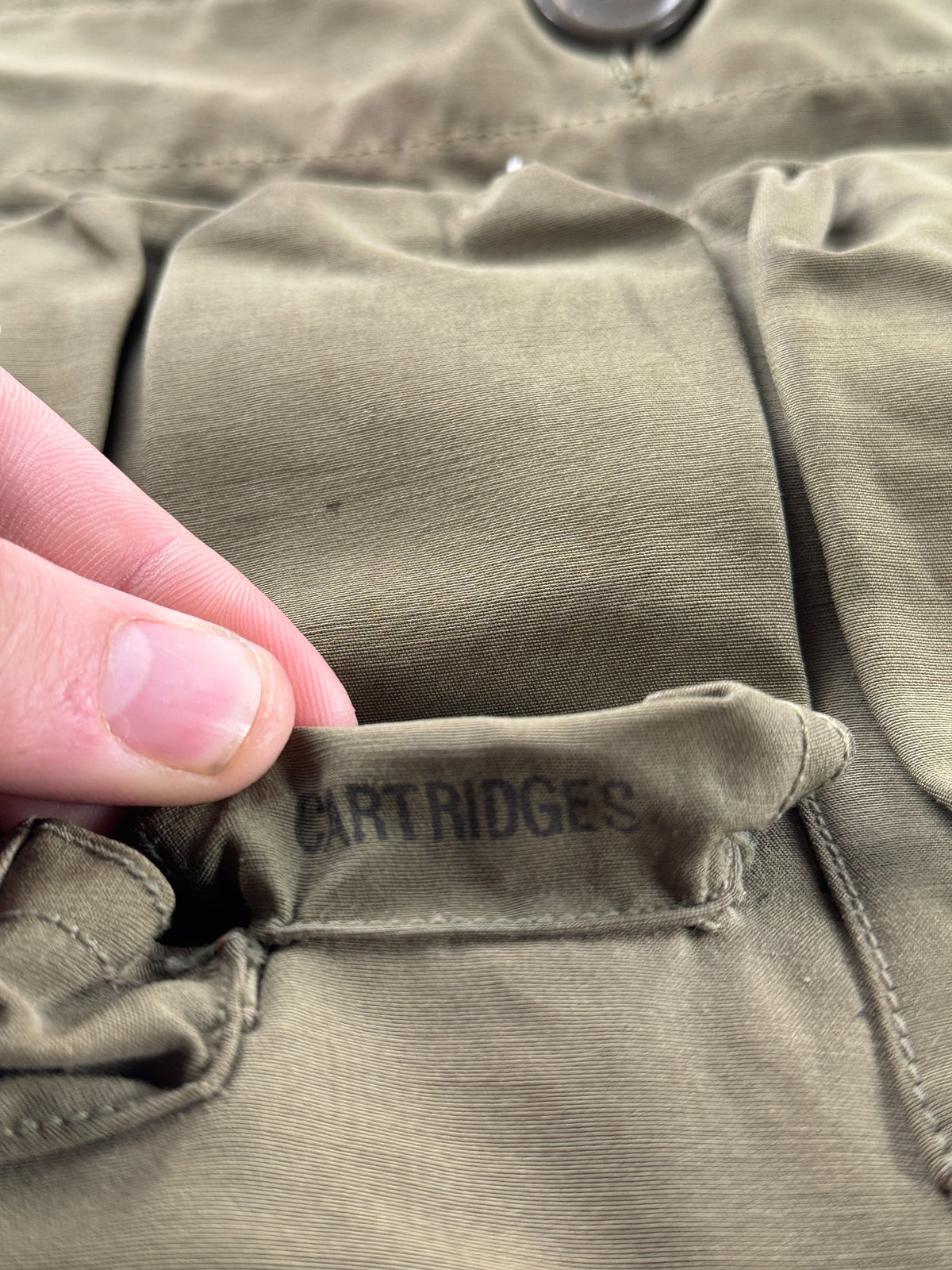 Cartridges pocket on Vintage WWII US Army Air Forces Flight Survival Vest SZ S