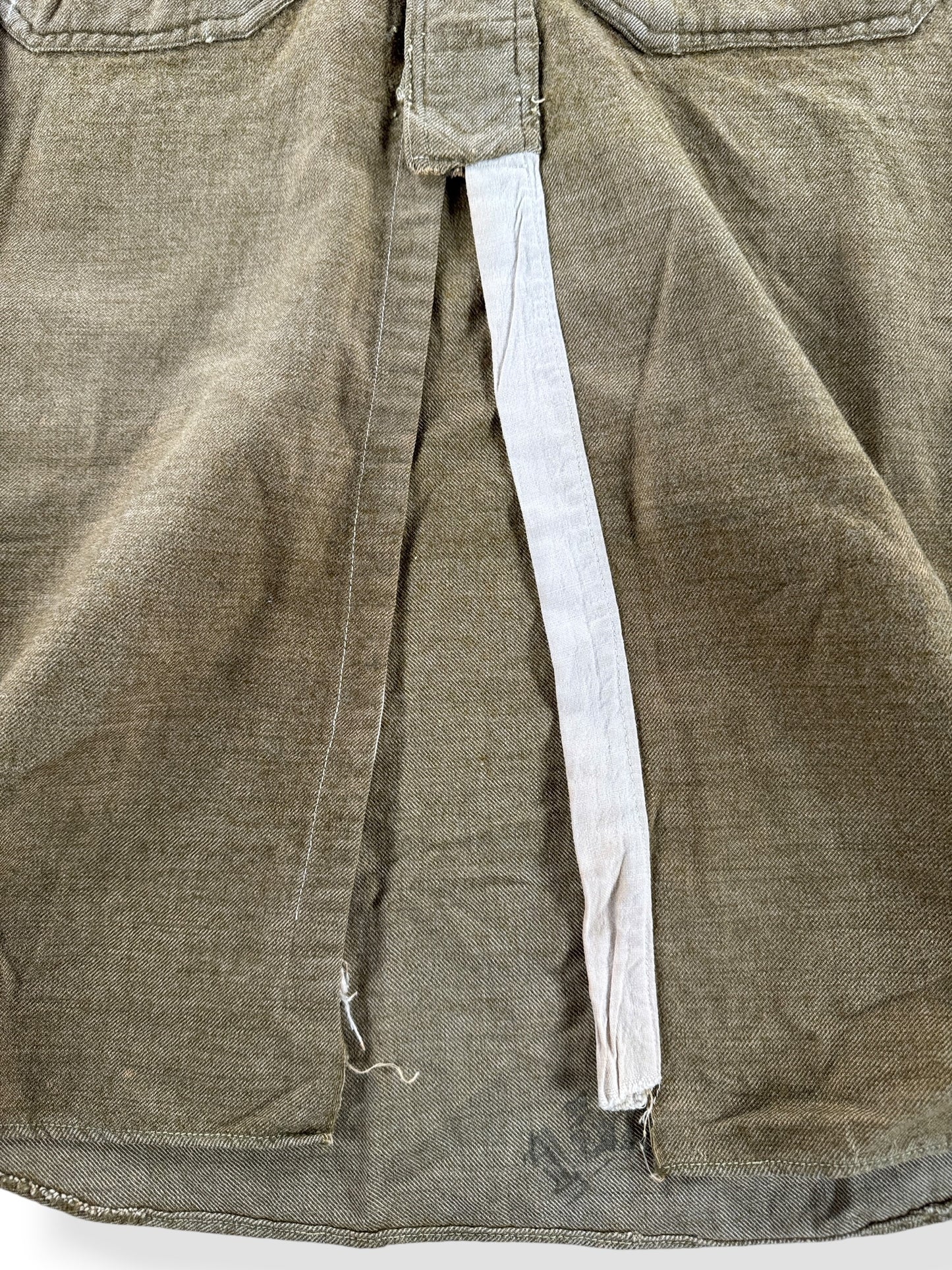 Custom Placket on Vintage WW1 Converted Army Shirt SZ S