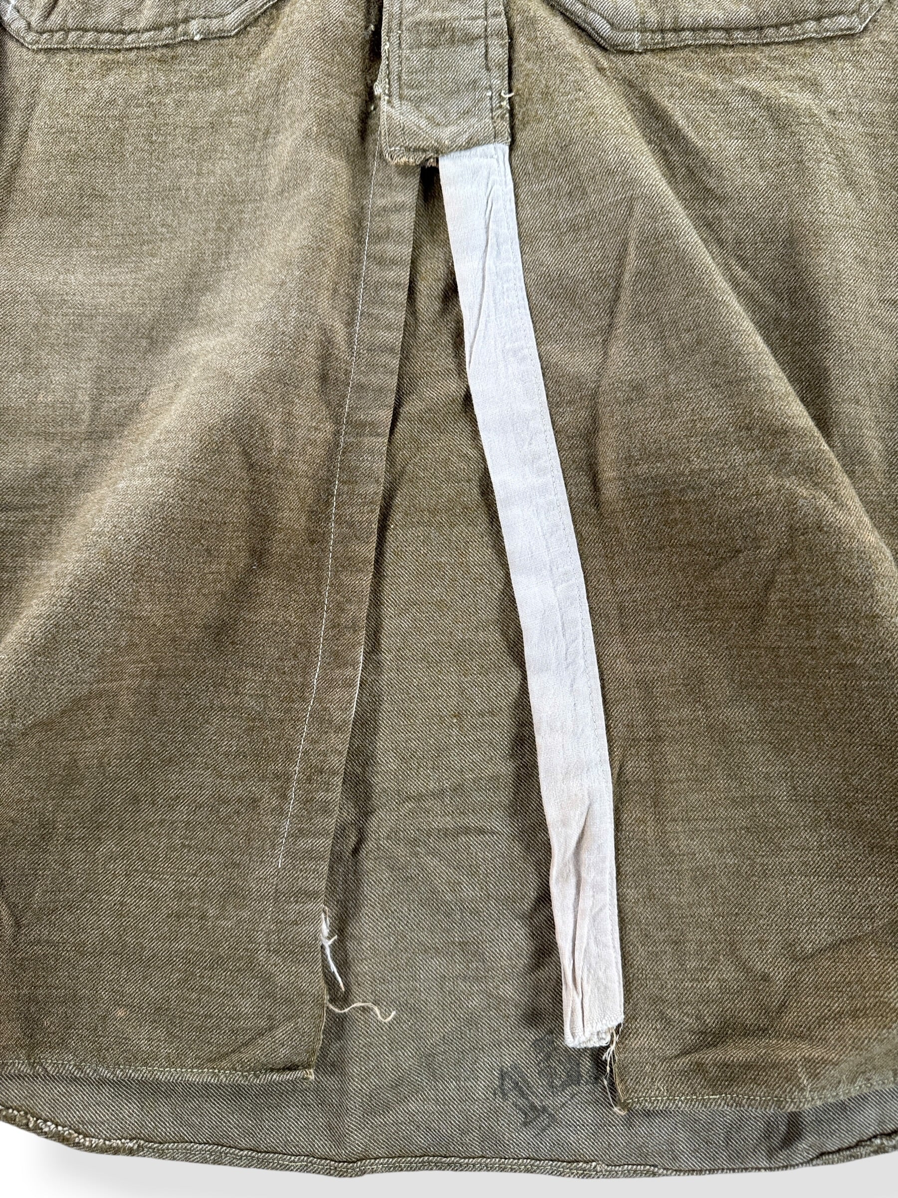Custom Placket on Vintage WW1 Converted Army Shirt SZ S