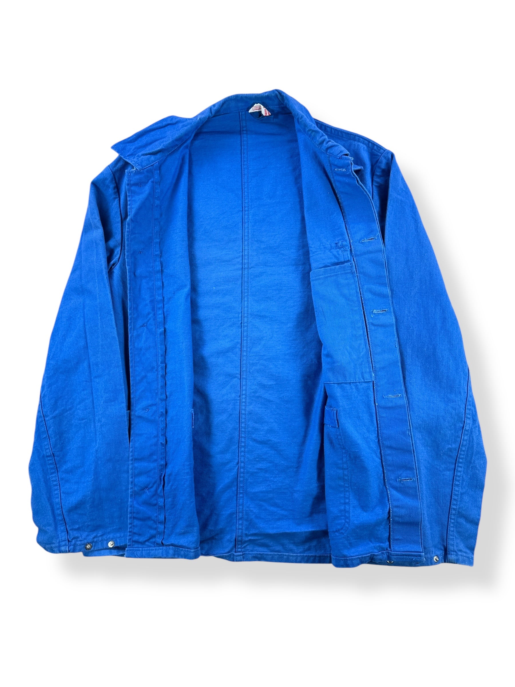 Inside of Vintage Royal Blue Euro Work Jacket SZ M