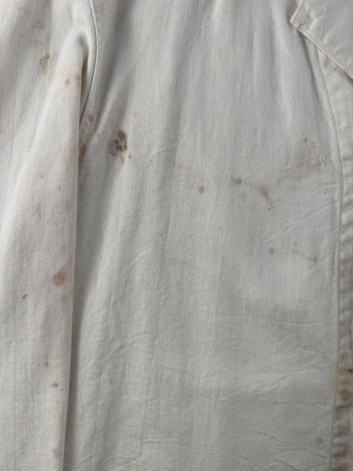Stains on Vintage Standard Linen Co Shop Coat SZ 46
