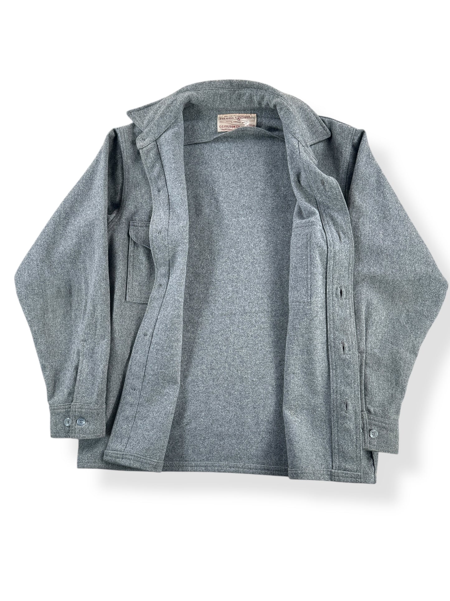 Inside of Vintage Filson Grey Jac Shirt SZ 40