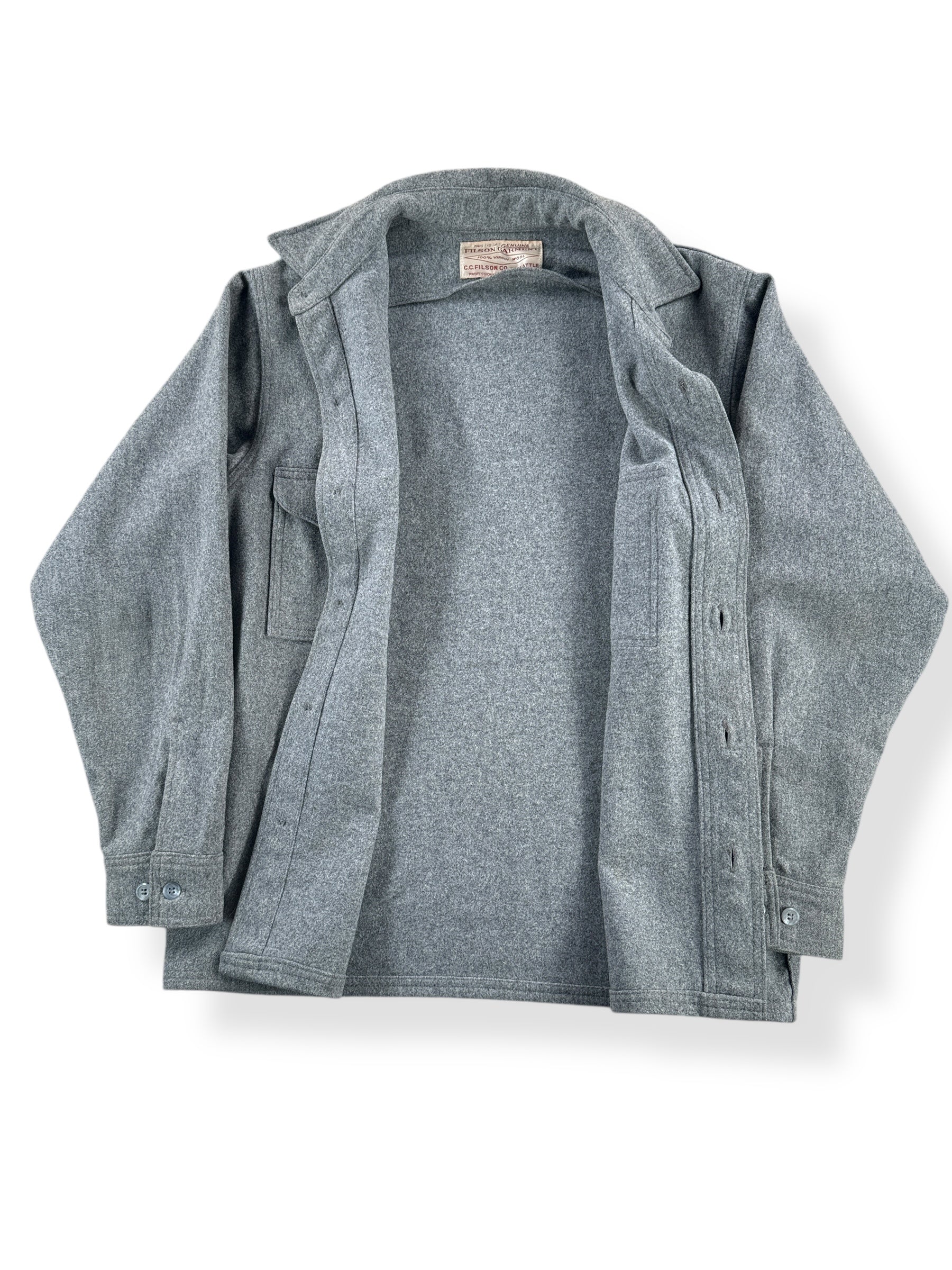 Inside of Vintage Filson Grey Jac Shirt SZ 40