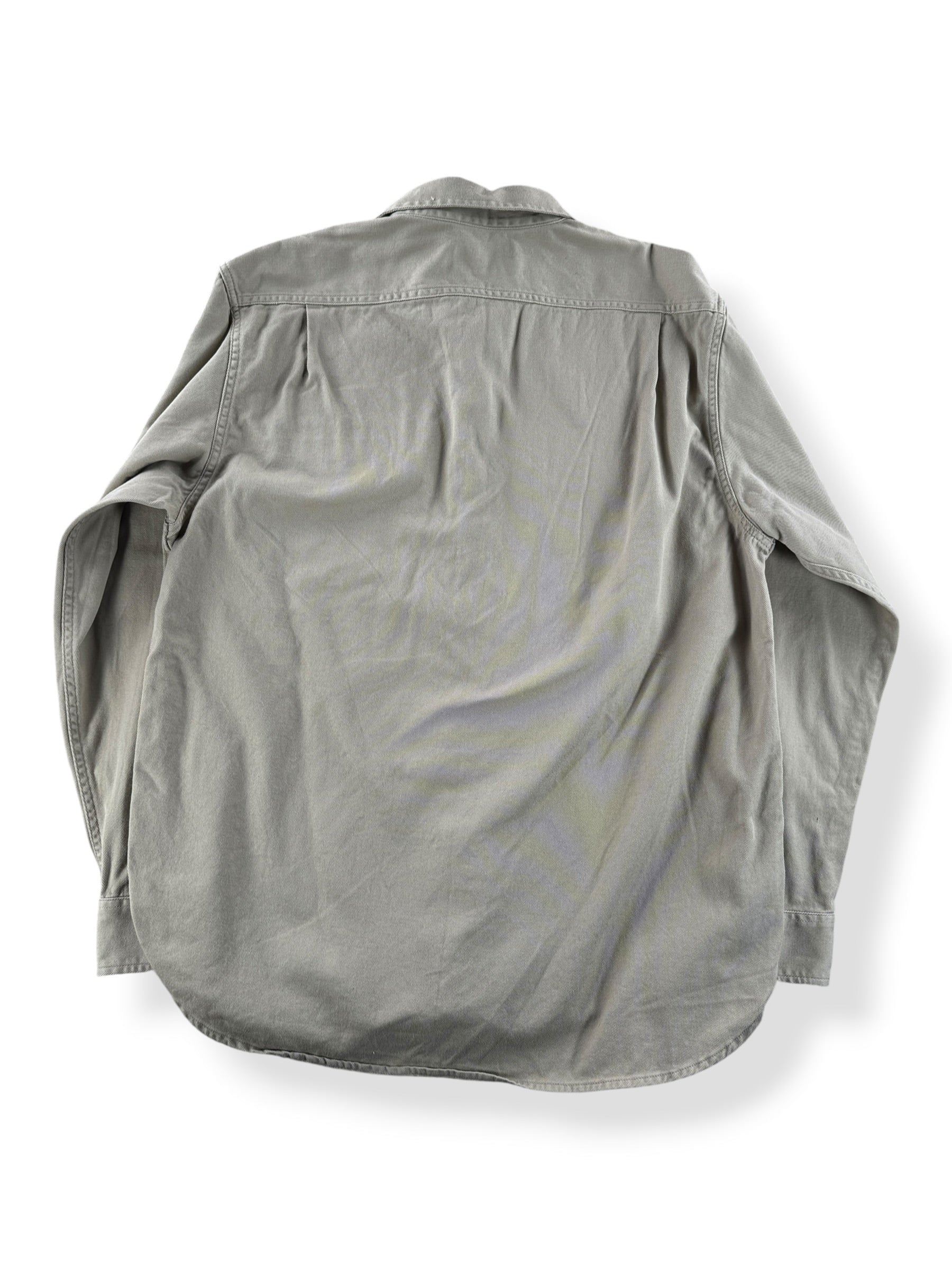 Back of Filson 6-Oz Drill Chino Shirt Khaki SZ L