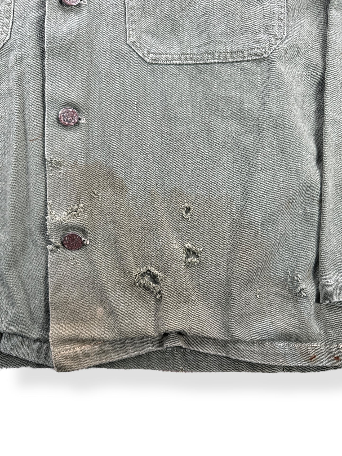 Holes and Stains on Vintage 13 Star Military Top SZ M