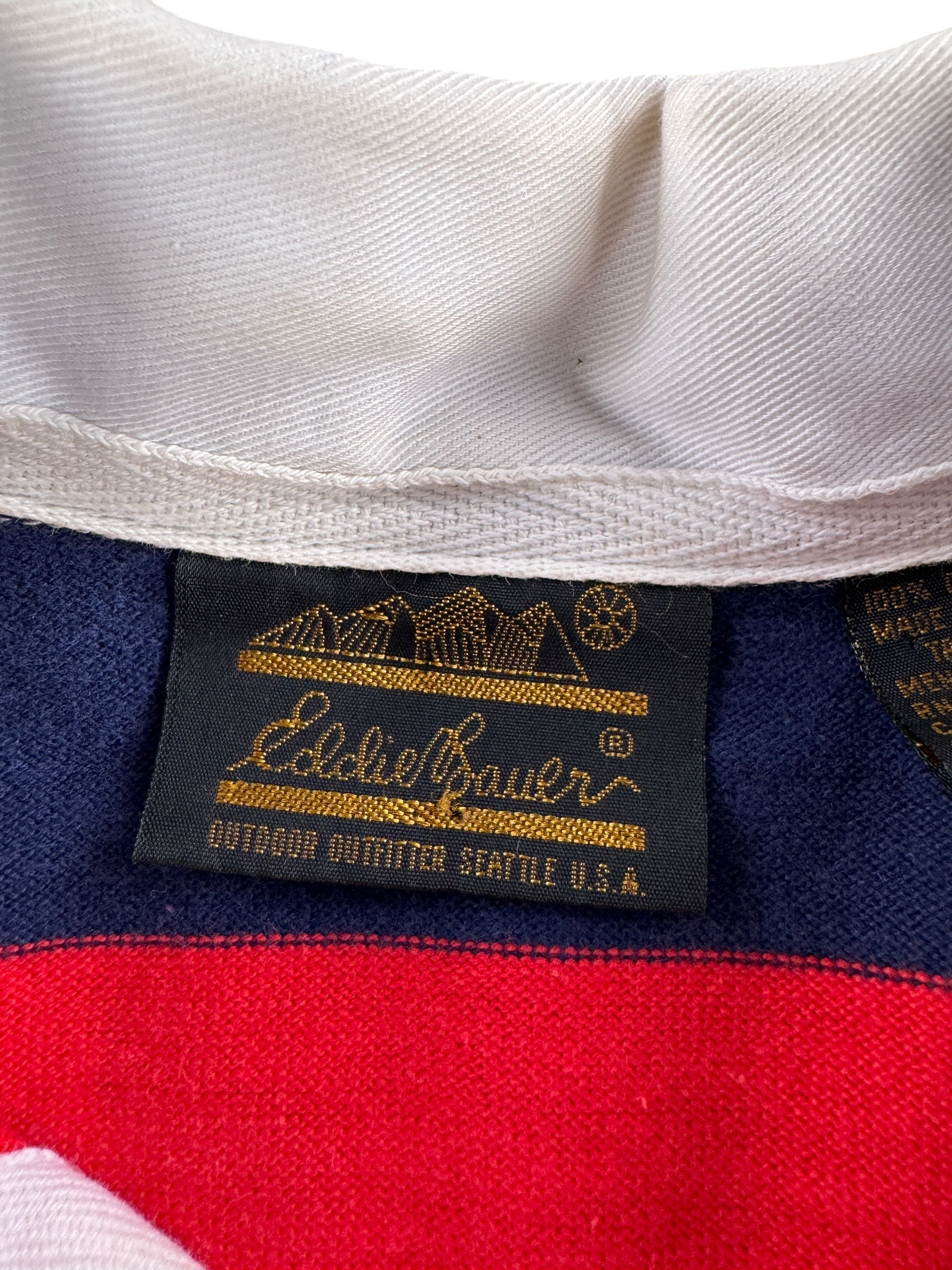 Tag of Vintage 90s Eddie Bauer Striped Rugby Polo SZ XL