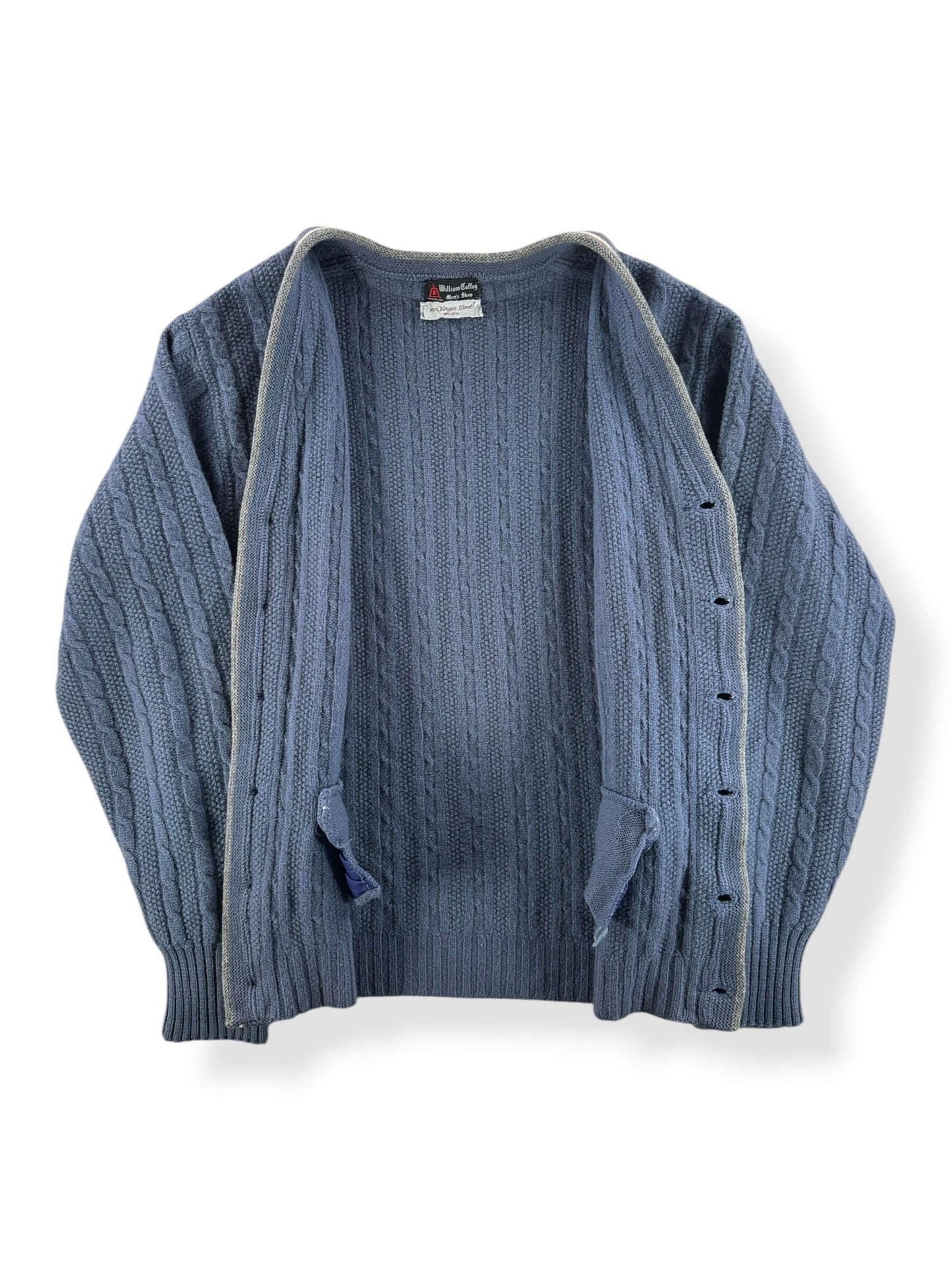 Inside of Vintage William Coffey Wool Cardigan SZ S