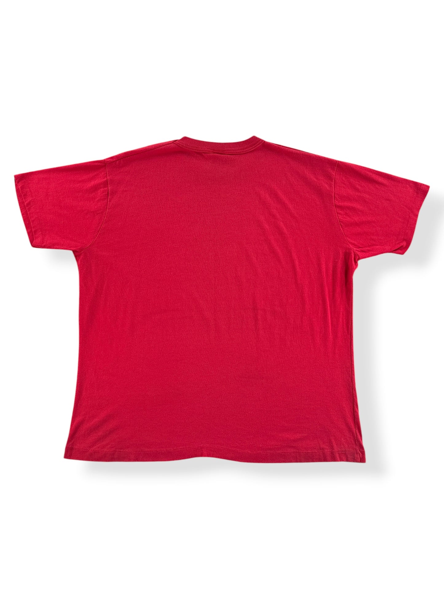 Back of Vintage Old Firemen Felt Print Tee SZ XL