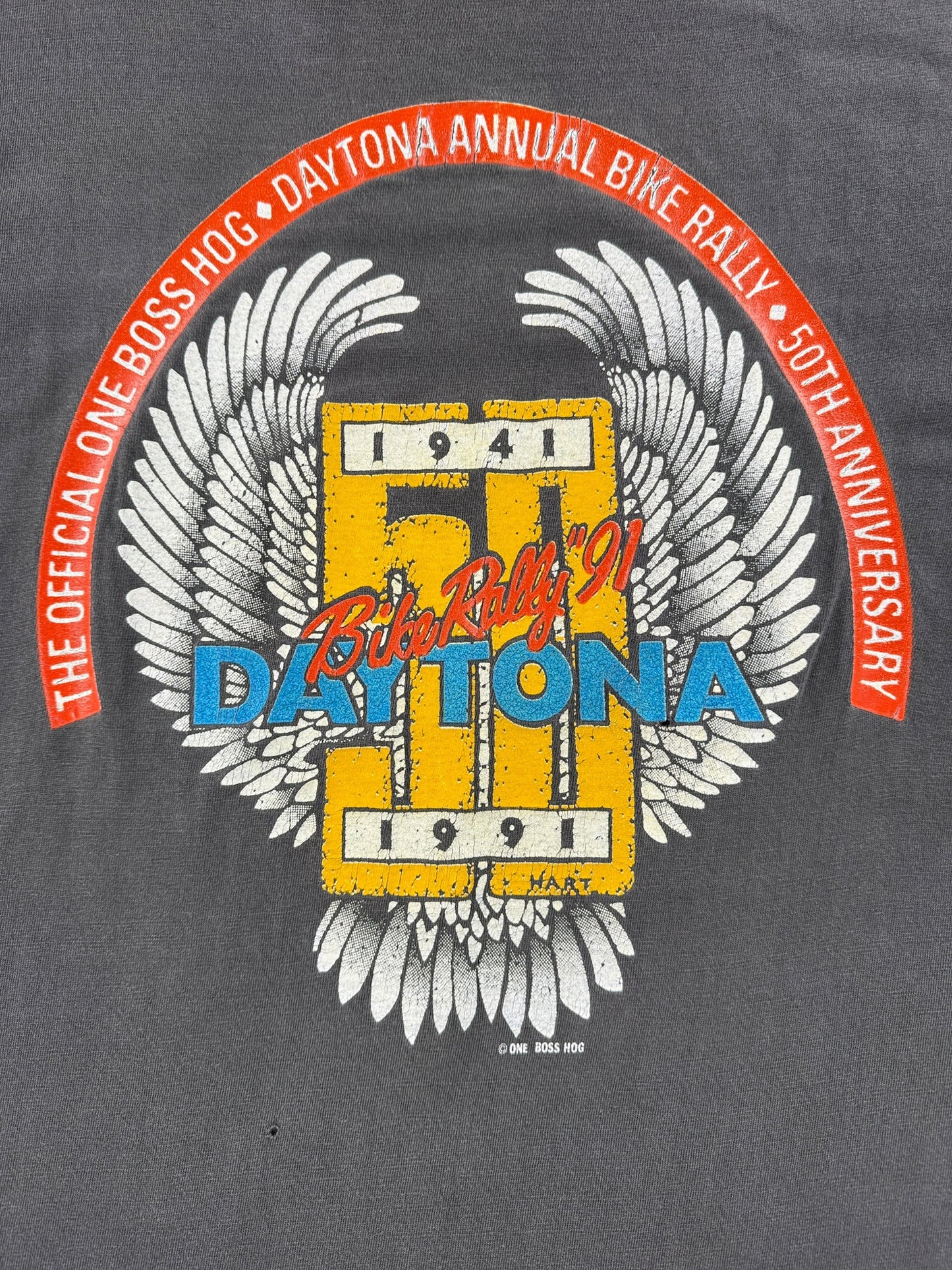 Back Graphic of Vintage Daytona Bike Rally Tee SZ M
