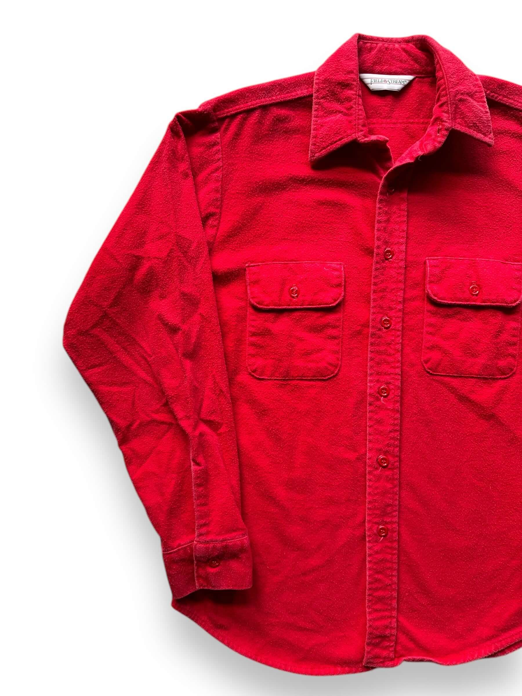 front right of Vintage Field and Stream Red Chamois Shirt SZ M