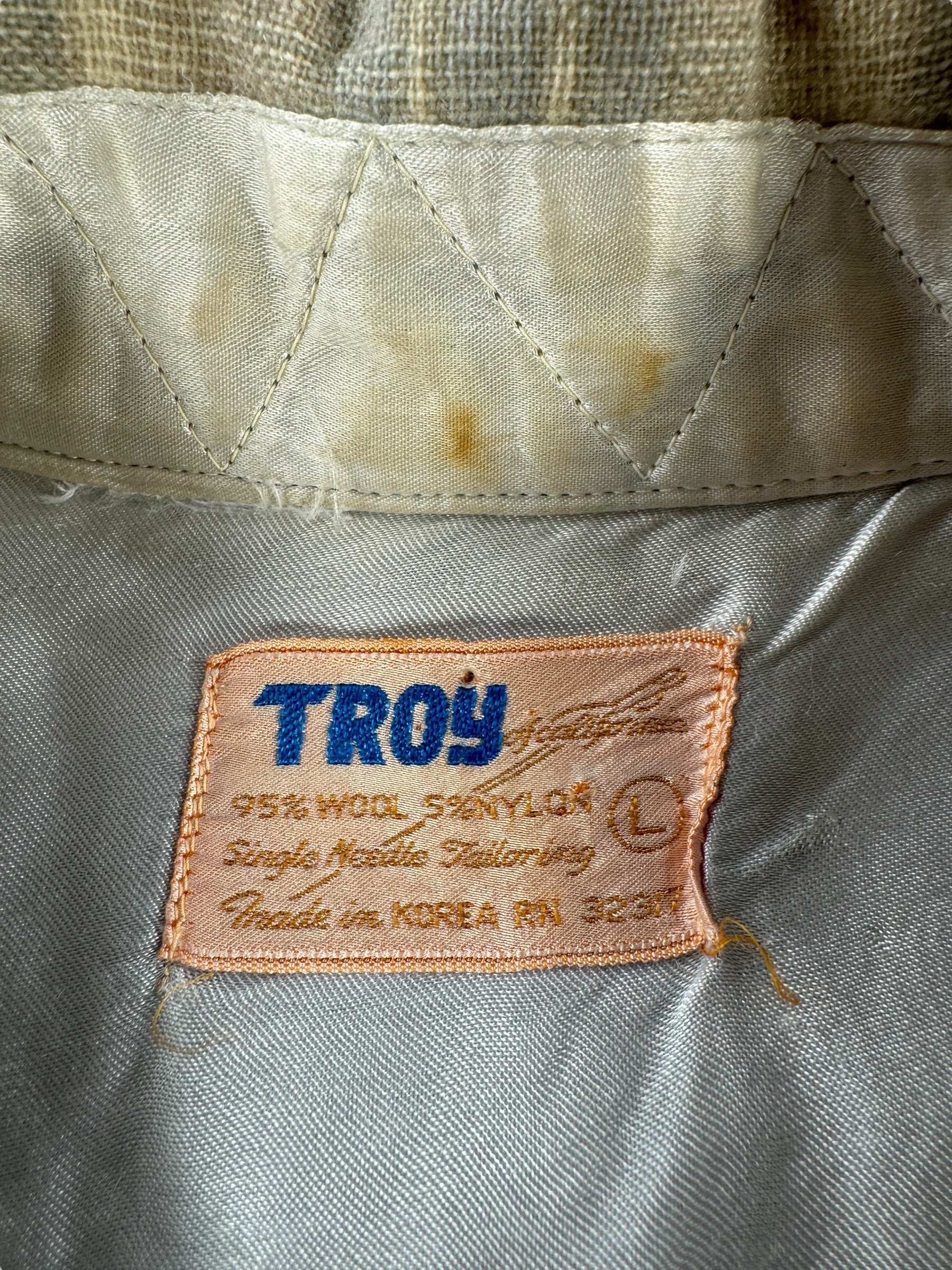 Tag on Vintage Troy Wool Board Shirt SZ L