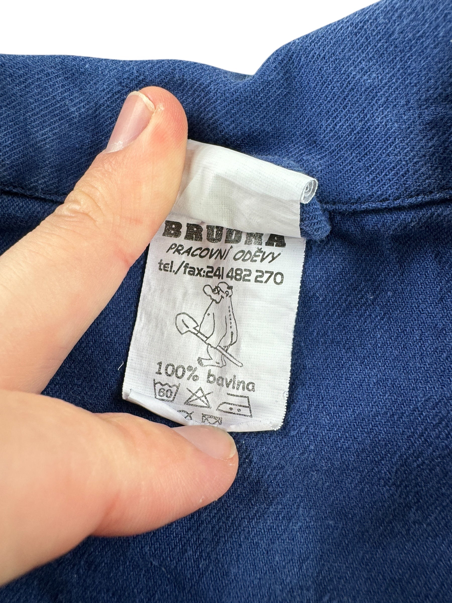 Tag on Vintage Brudra Euro Work Jacket W/ Back Graphic SZ L