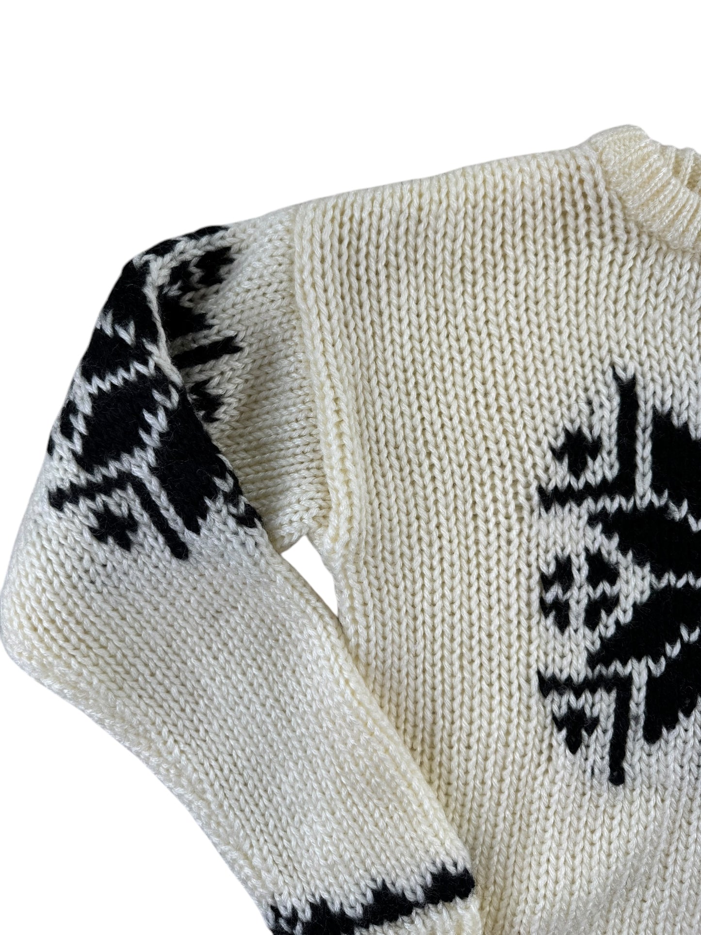 Front right shoulder view of 1980s Snowflake Sweater L