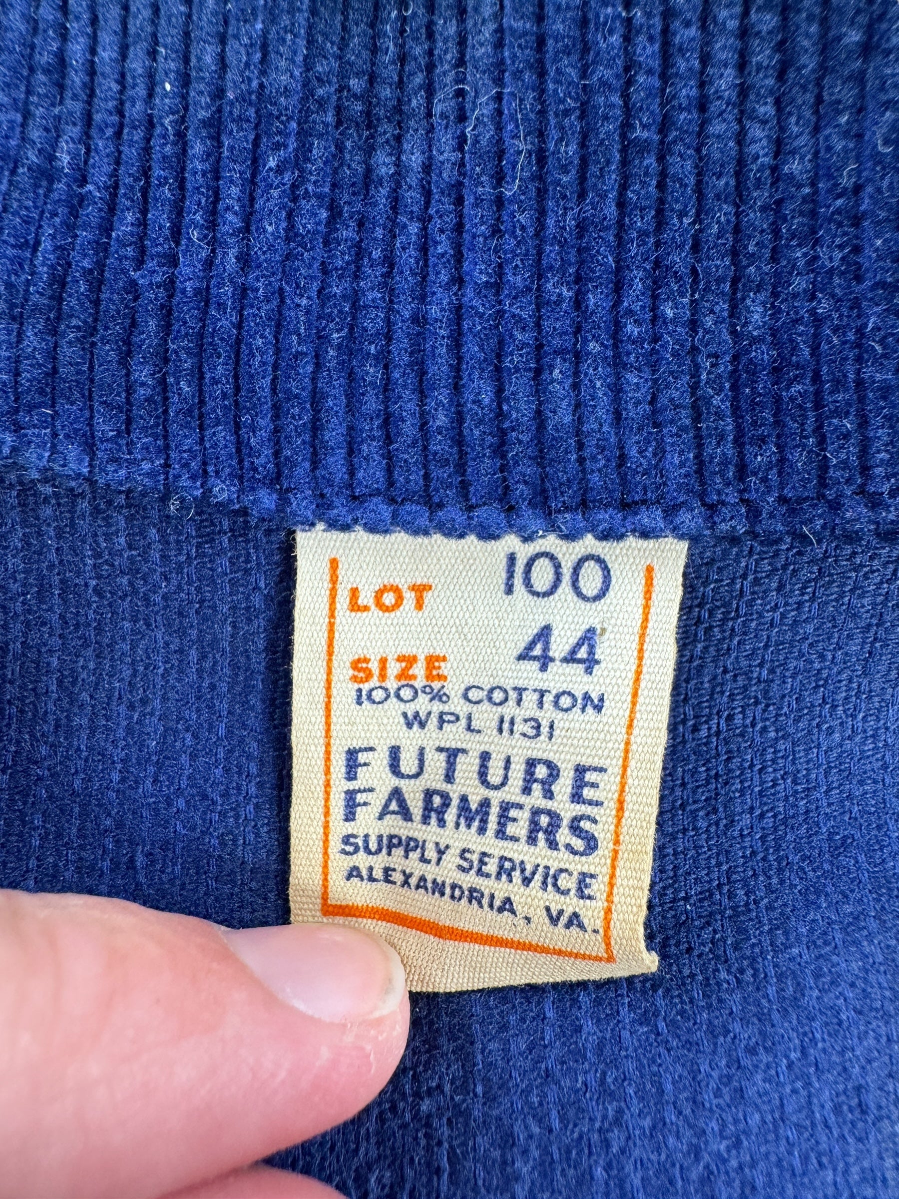 Tag on Vintage Minnesota Minneapolis FFA Jacket SZ 44