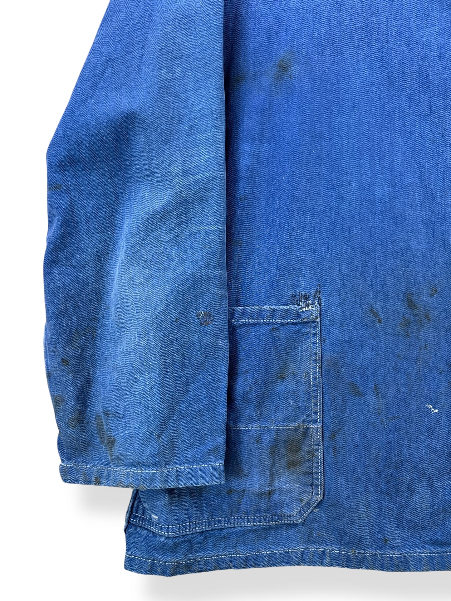 Stains on Vintage Well Loved HBT French Chore Coat SZ L