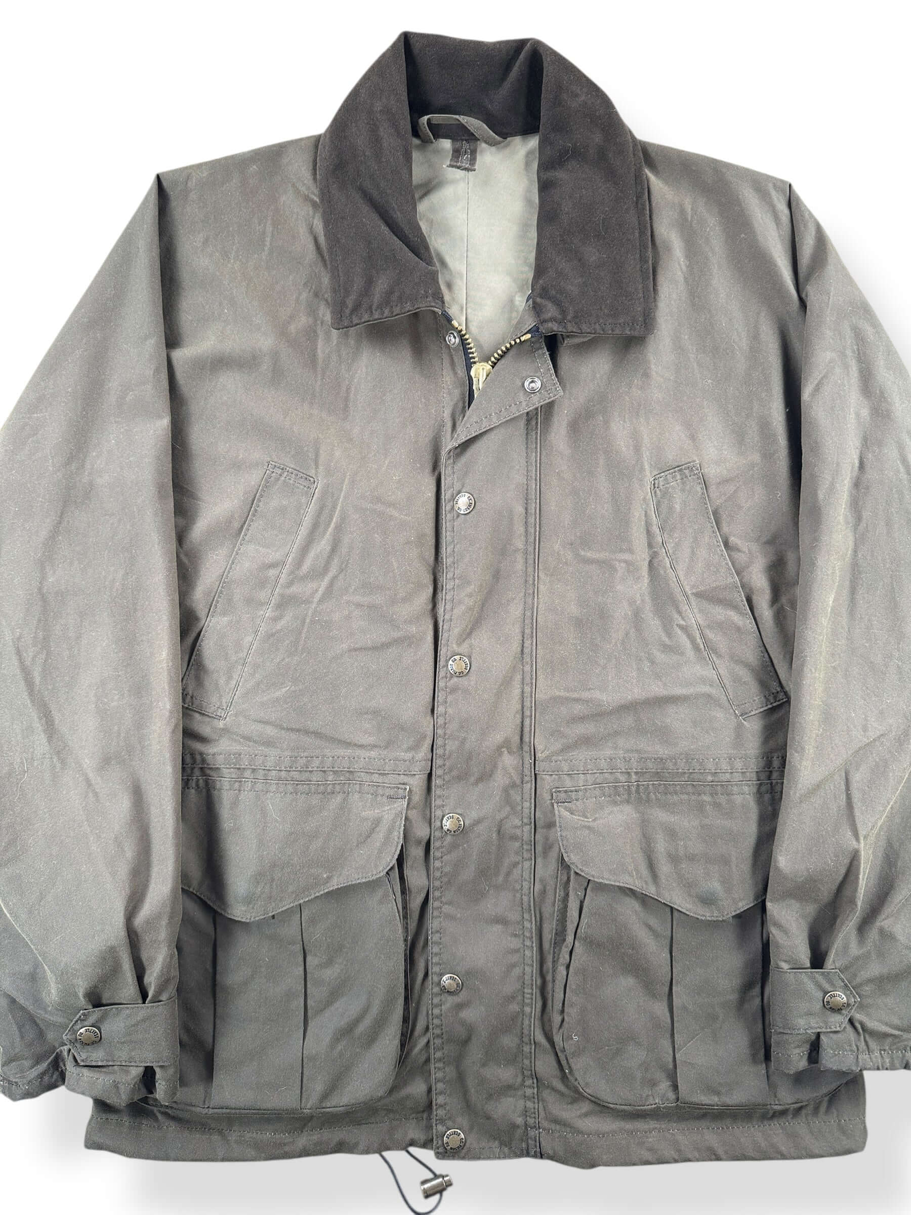 Front Close Up of Filson Cover Cloth Field Jacket SZ S