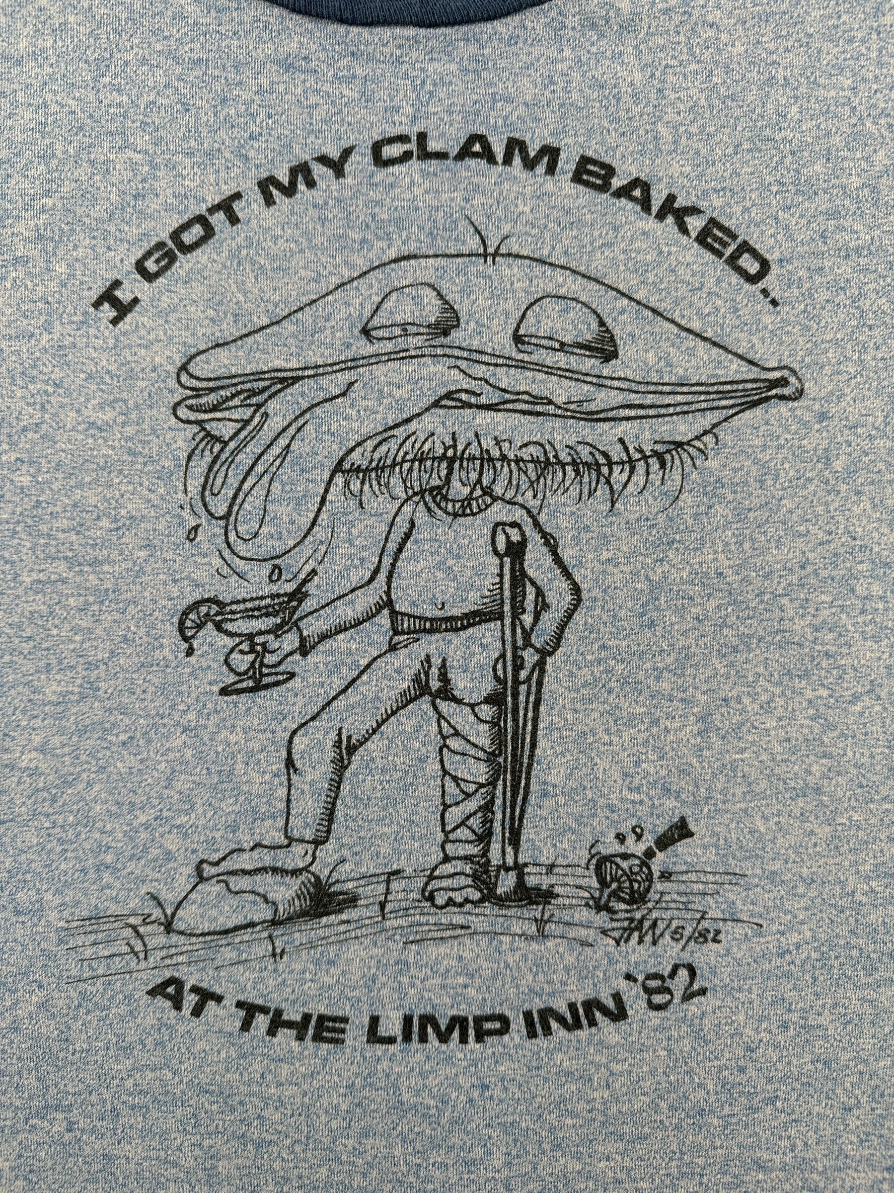 Front Graphic of Vintage Clam Baked Tee SZ M