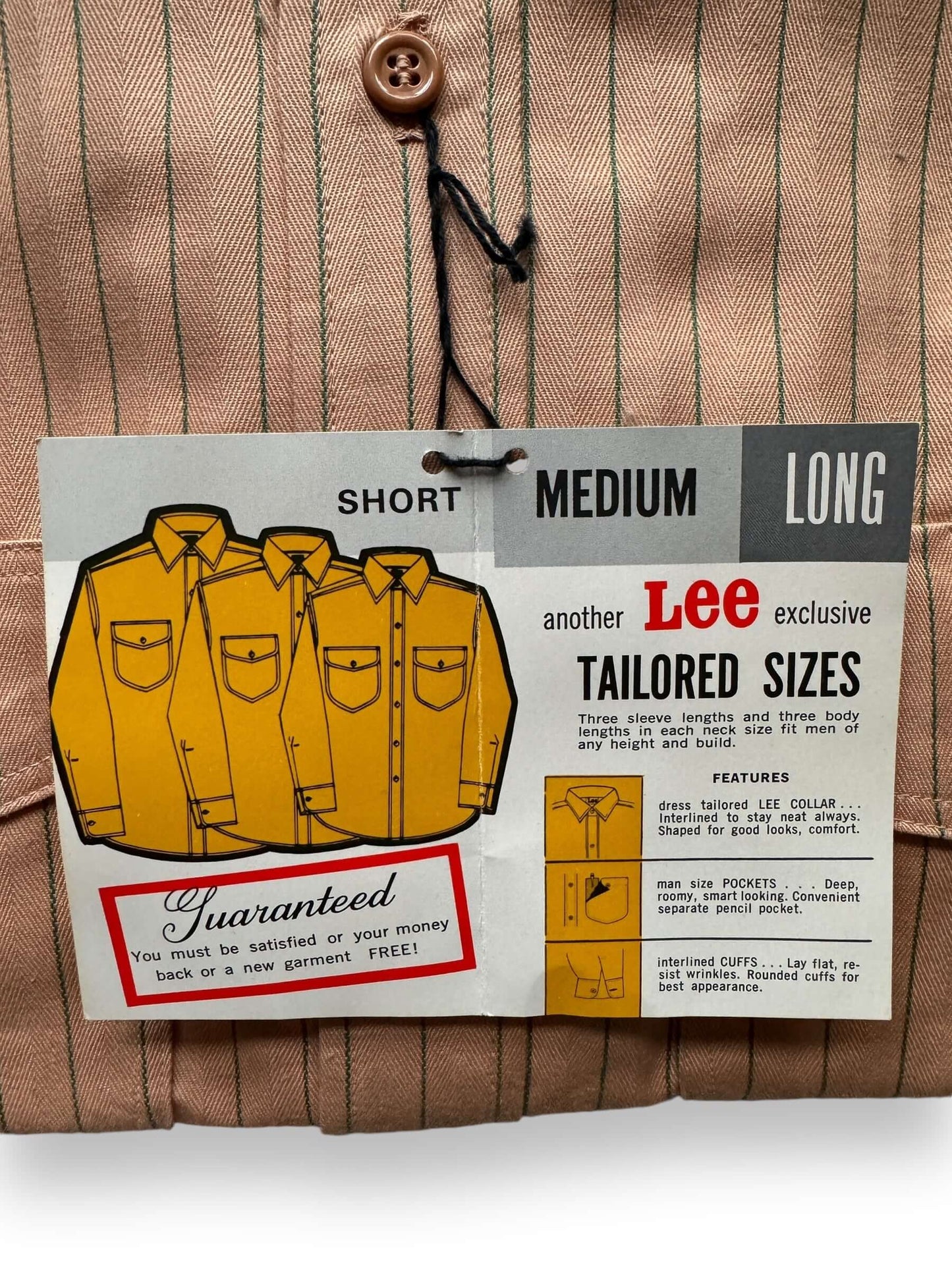 flasher tag on Vintage NOS Lee Sanfordized Coca Cola Delivery Work Shirt SZ 15