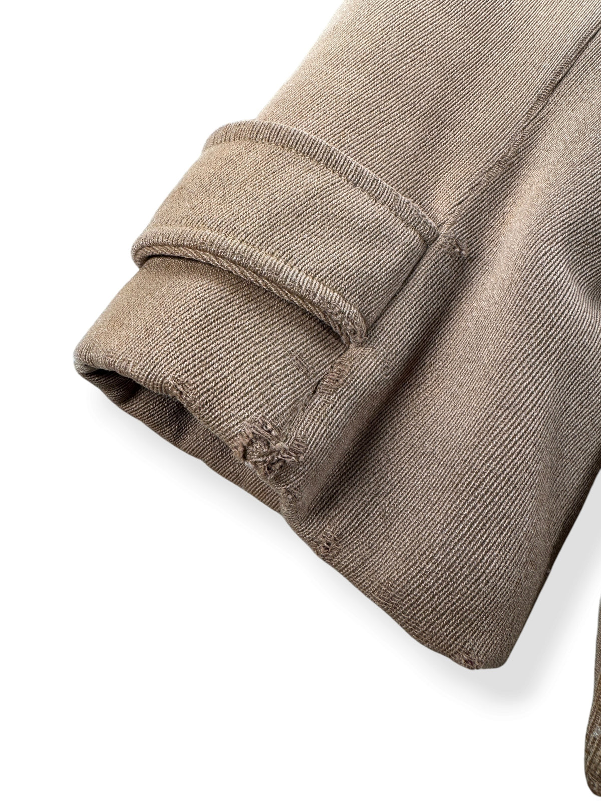 Wear on cuff of Vintage 40s JC Penny Sport Clad Calvary Twill Jacket SZ L
