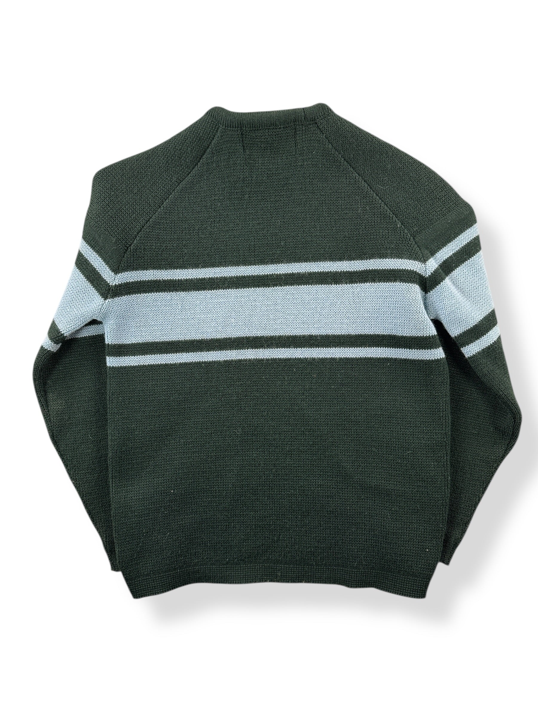 Back of Vintage Demetre Green & Blue Seattle Wool Ski Sweater SZ Kids S (Fits XXS)