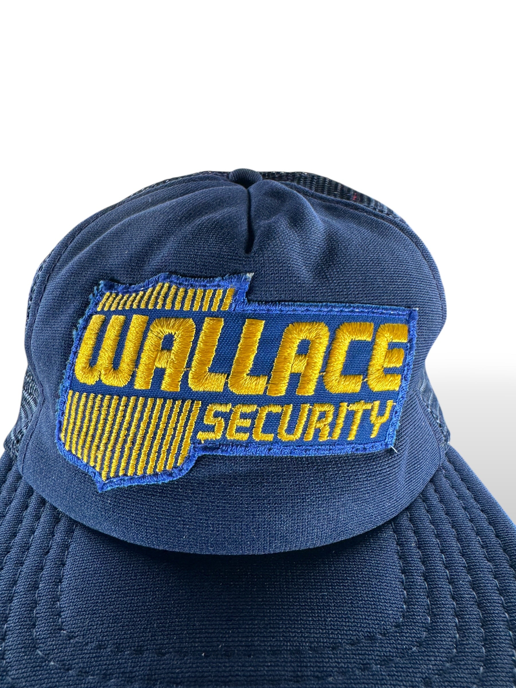 Patch on Vintage Wallace Security Trucker Hat SZ OSFA