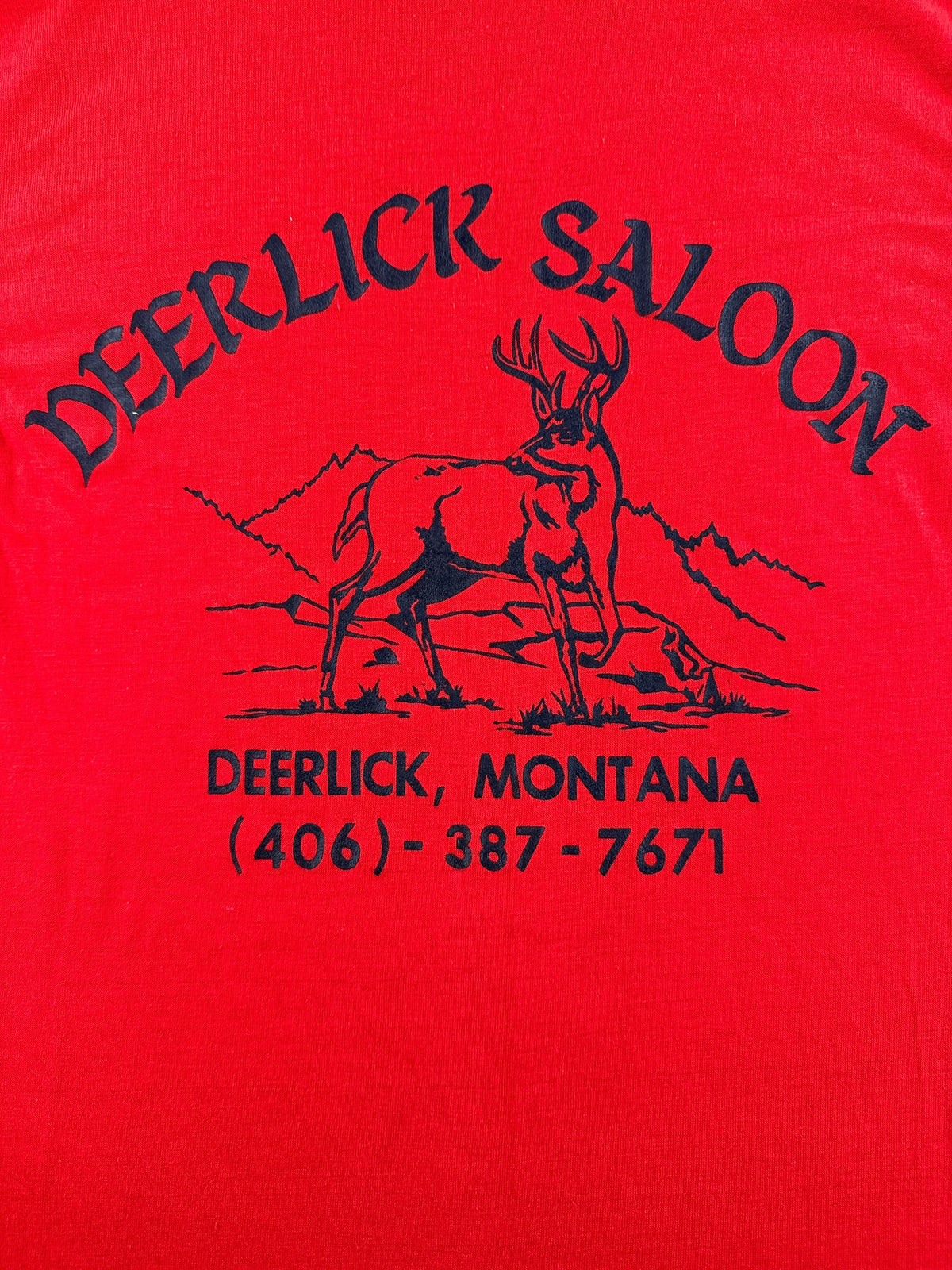 Back Graphic on Vintage Deerlick Saloon Tee SZ M