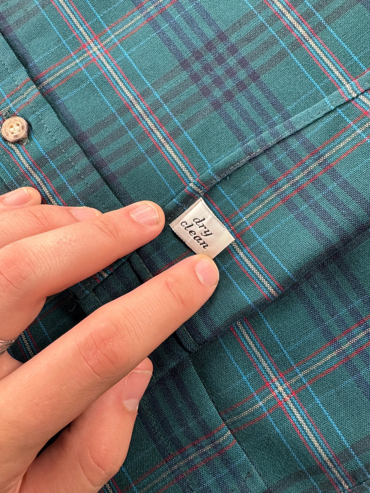 Tag on Vintage Sir Pendleton Green/Blue Plaid Button Down SZ M