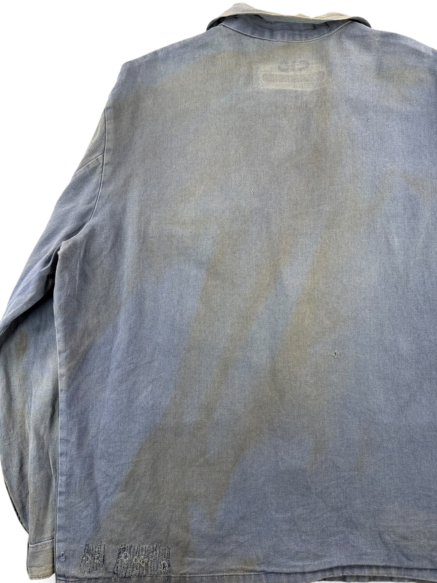 Discoloring on Vintage Distressed KLM French Chore Coat SZ XL