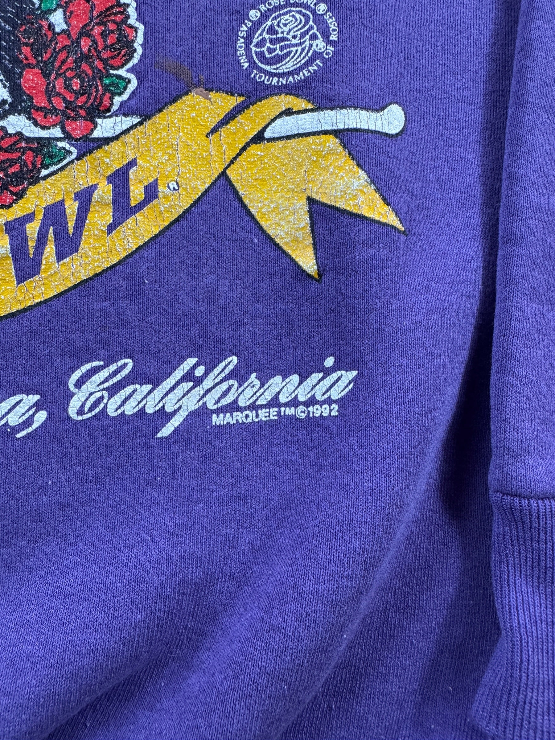 Staining on Vintage '93 Rose Bowl Huskies Sweatshirt SZ M