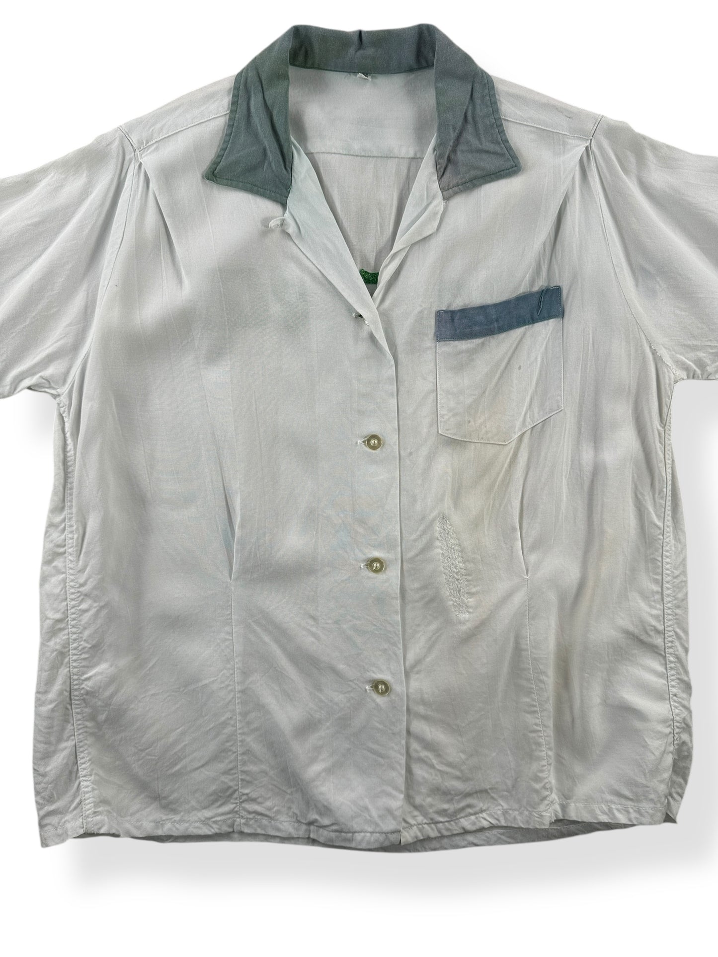 Front Close Up of Vintage Boeing Bowling Shirt SZ S AS IS