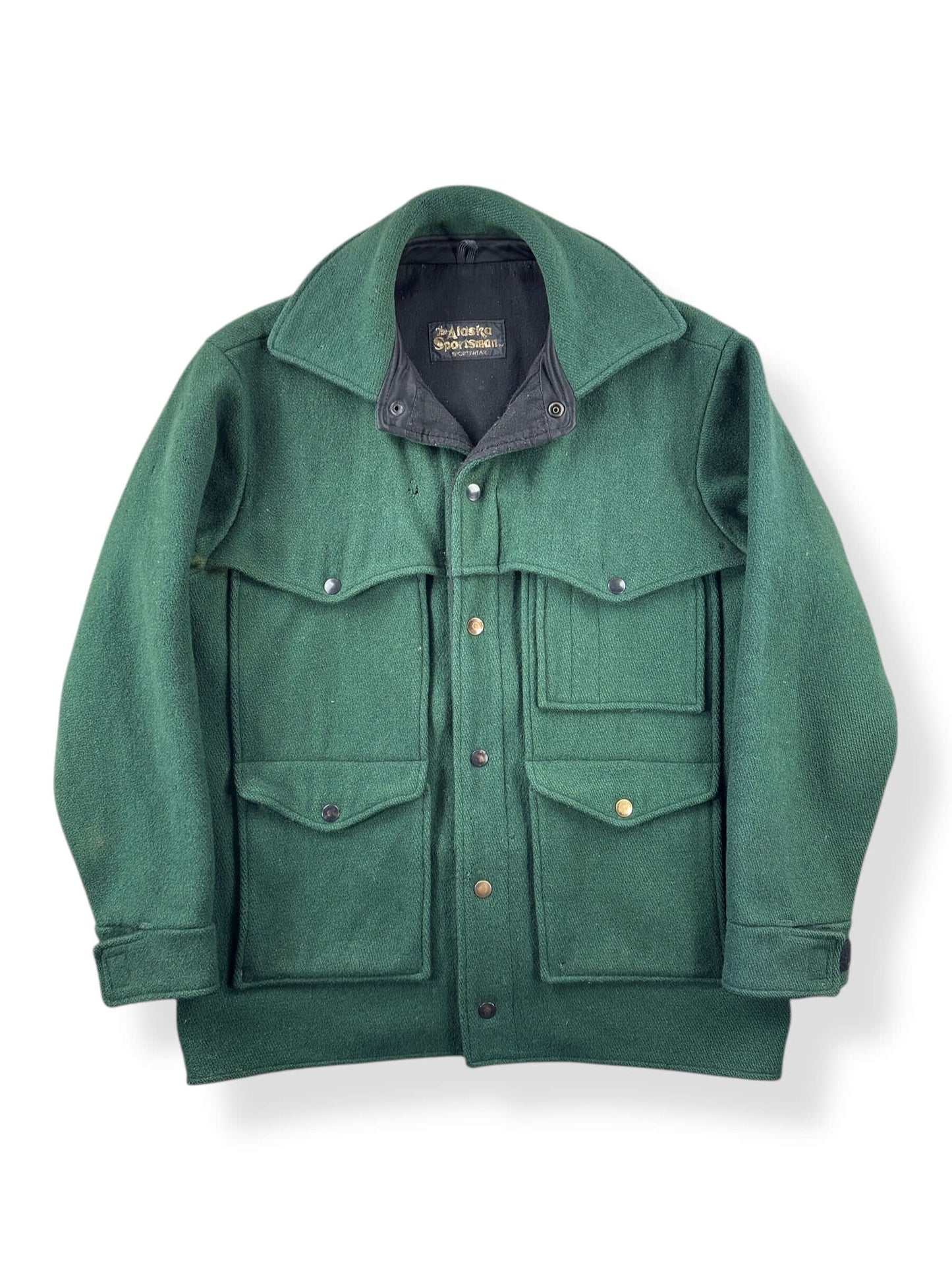 Front of Vintage Alaska Sportsman Green Cruiser Jacket SZ M