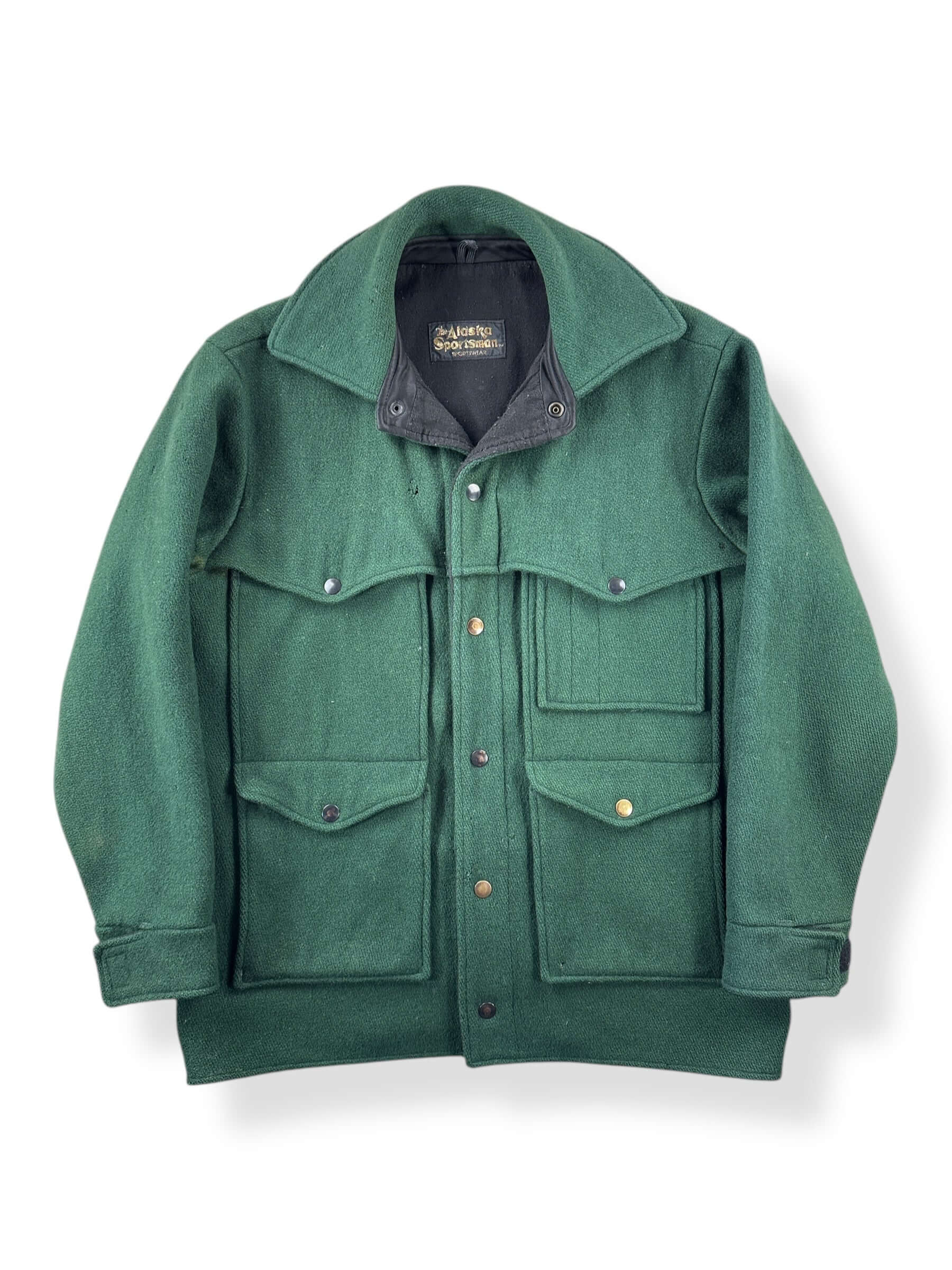 Front of Vintage Alaska Sportsman Green Cruiser Jacket SZ M