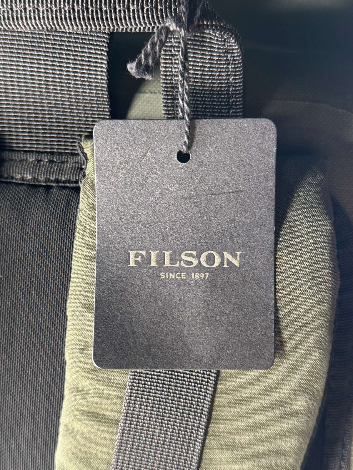 Tag on Filson NWT Green Dry Backpack