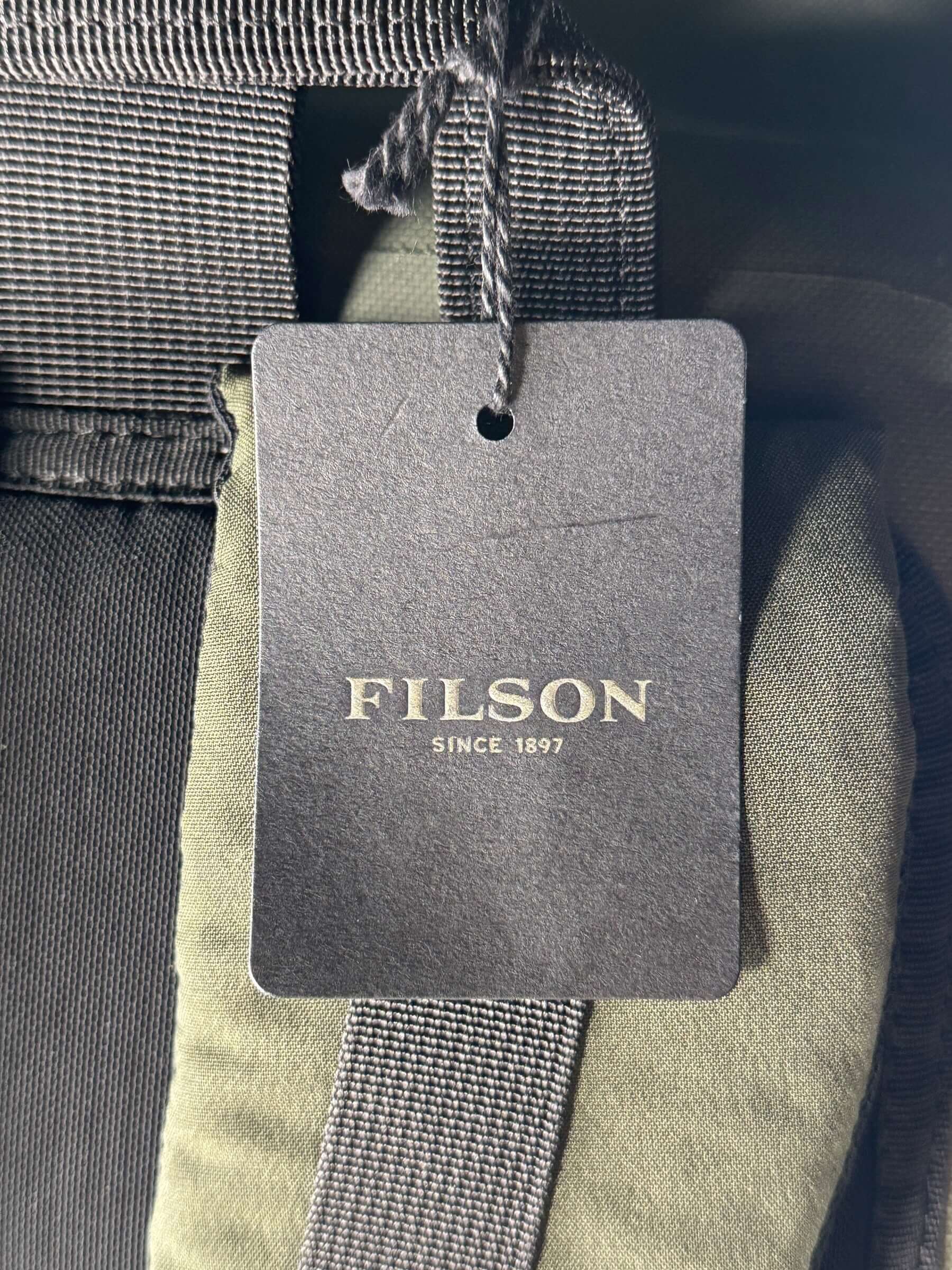 Tag on Filson NWT Green Dry Backpack
