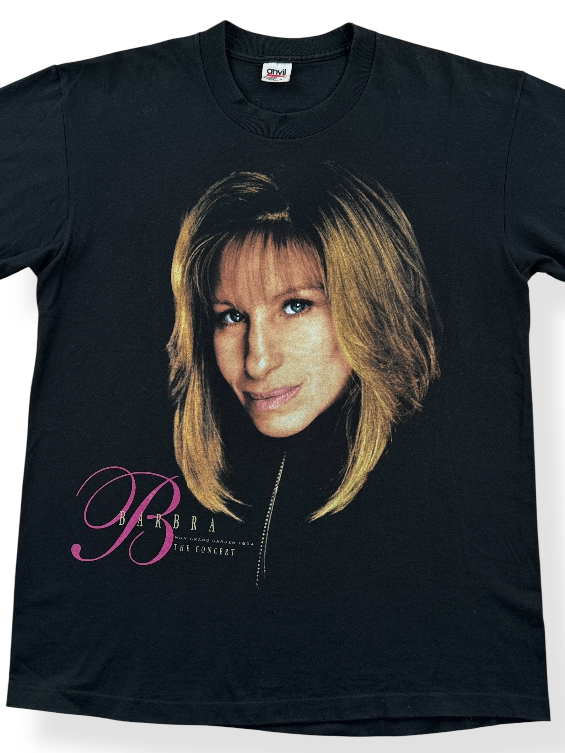 Front Close Up of Vintage Barbara Streisand Tee SZ L