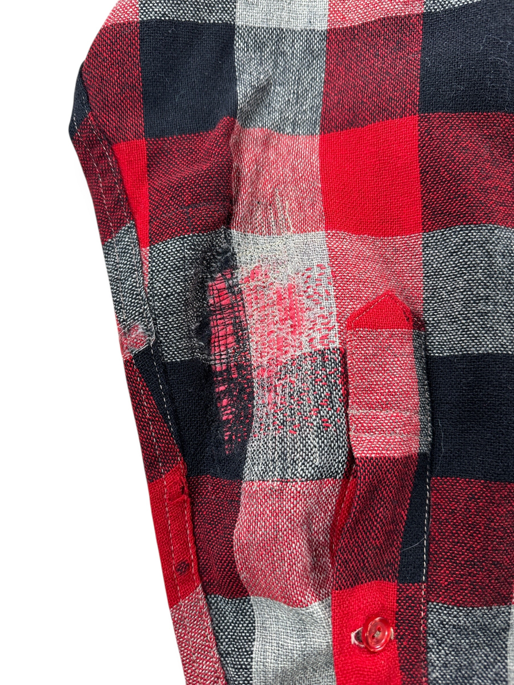 Repair on Vintage Town & Country All Wool Button Up Flannel SZ M