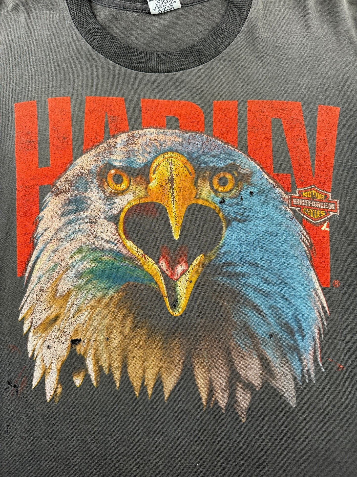 Graphic of Vintage 80s Era Grand Junction Harley-Davidson Eagle Tee SZ XL
