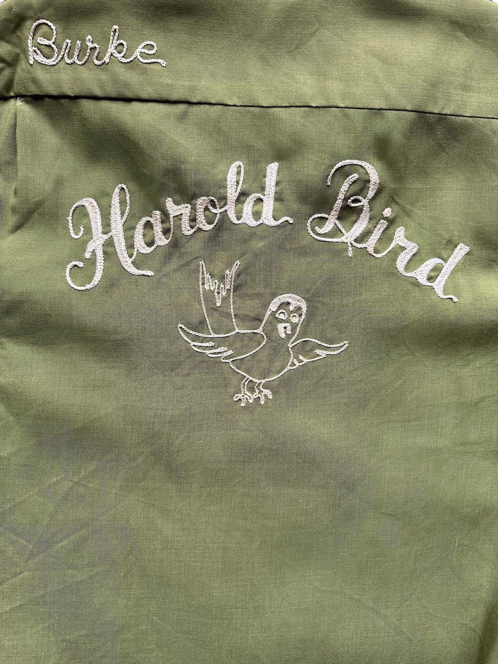 Rear Close Up on Vintage King Louie Harold Bird Bowling Shirt SZ M | Vintage Bowling Shirt Seattle | Barn Owl Vintage Seattle