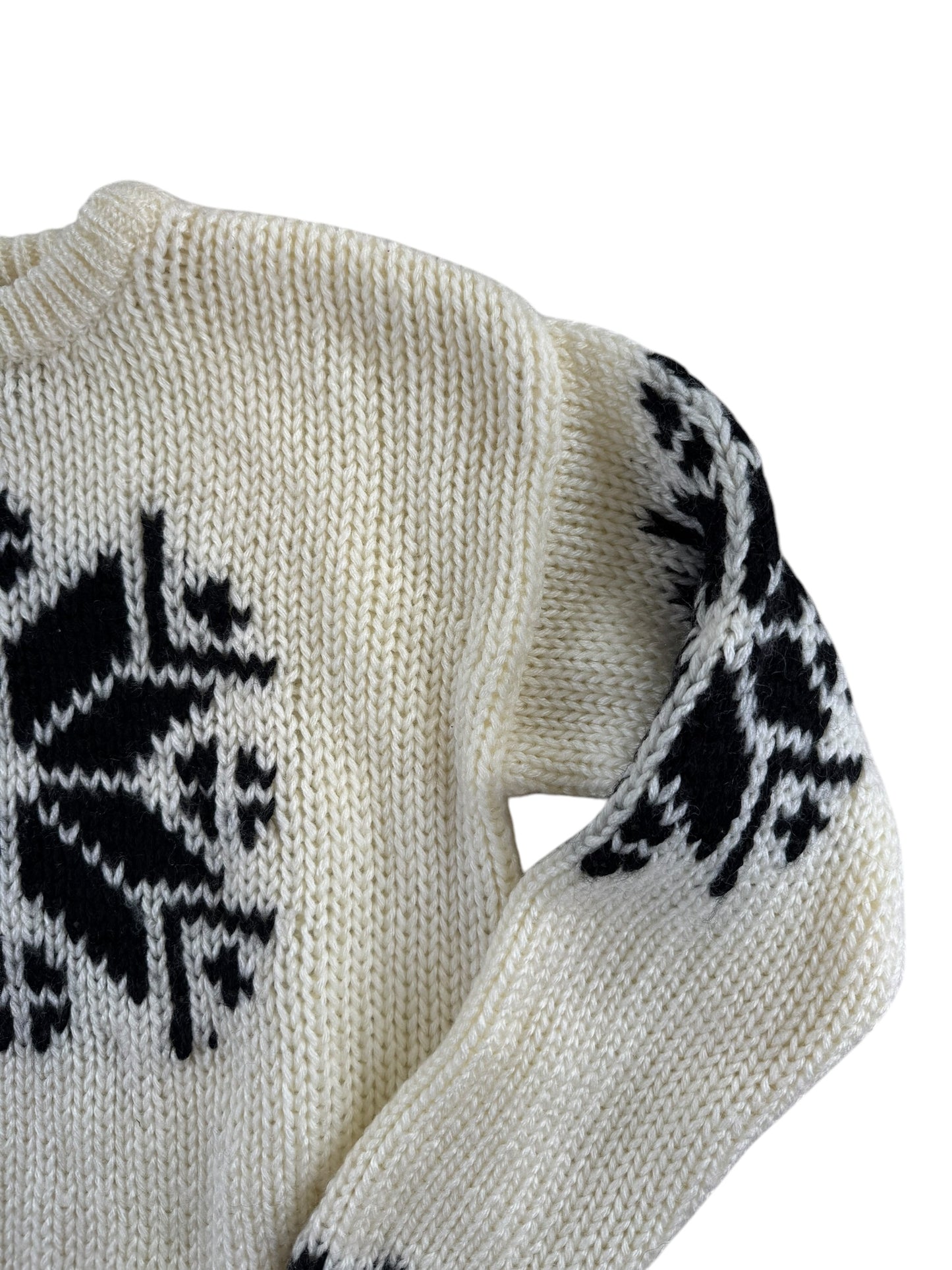 Front left shoulder view of 1980s Snowflake Sweater L