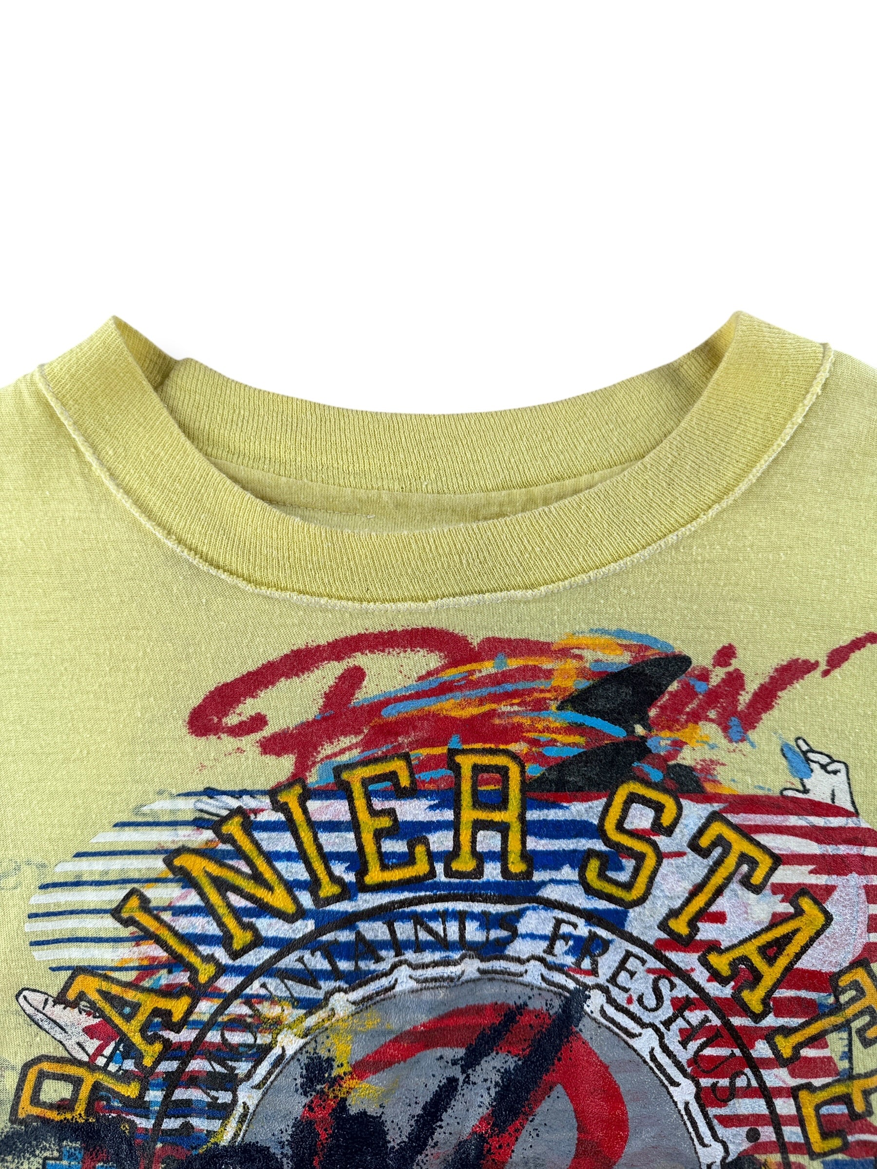 Inner collar on Vintage 1990s Washington Test Print Tee SZ M