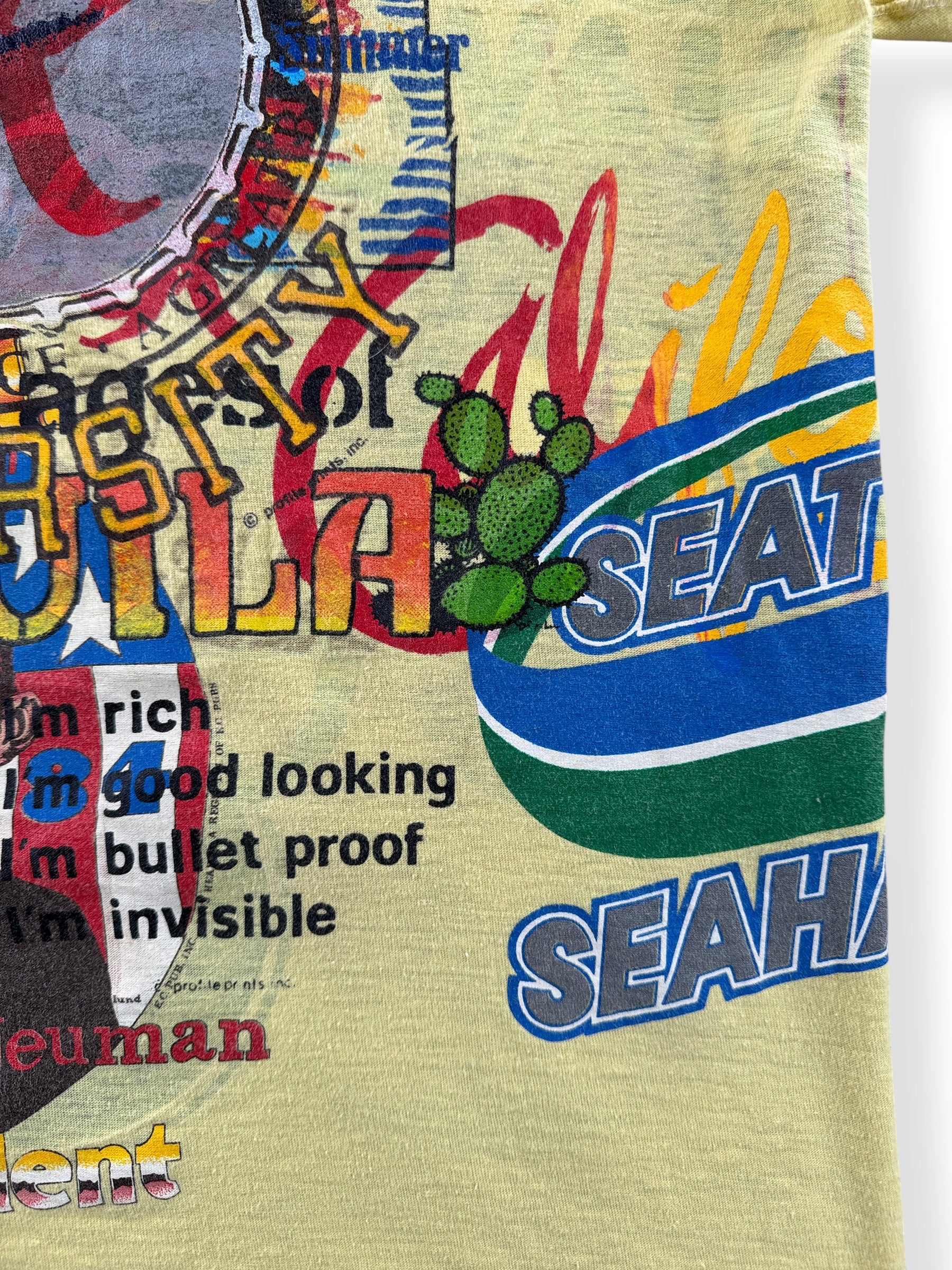 Graphic on inside of Vintage 1990s Washington Test Print Tee SZ M