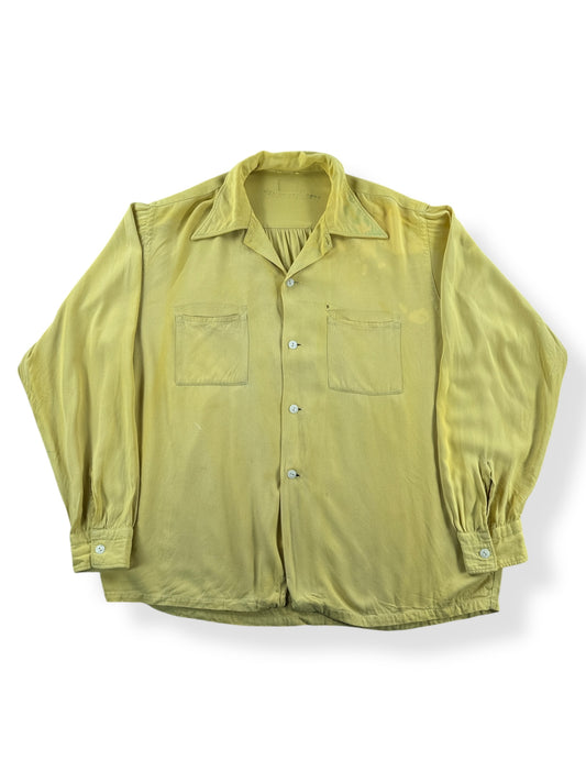 Front of Vintage Yellow 50s Longsleeve Shirt SZ XL AS IS