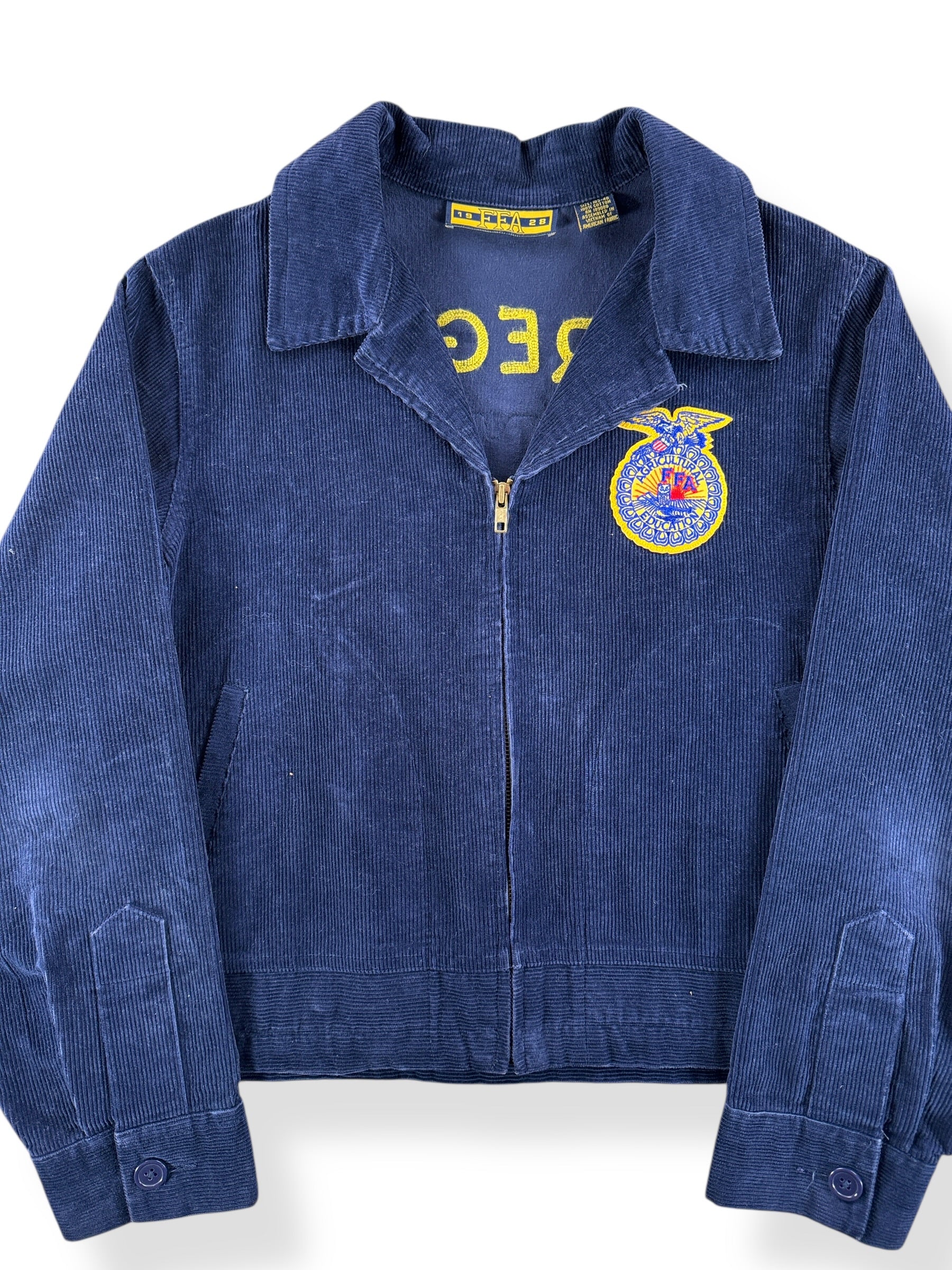 Front Close Up of Vintage North Lake Oregon FFA Jacket SZ 40